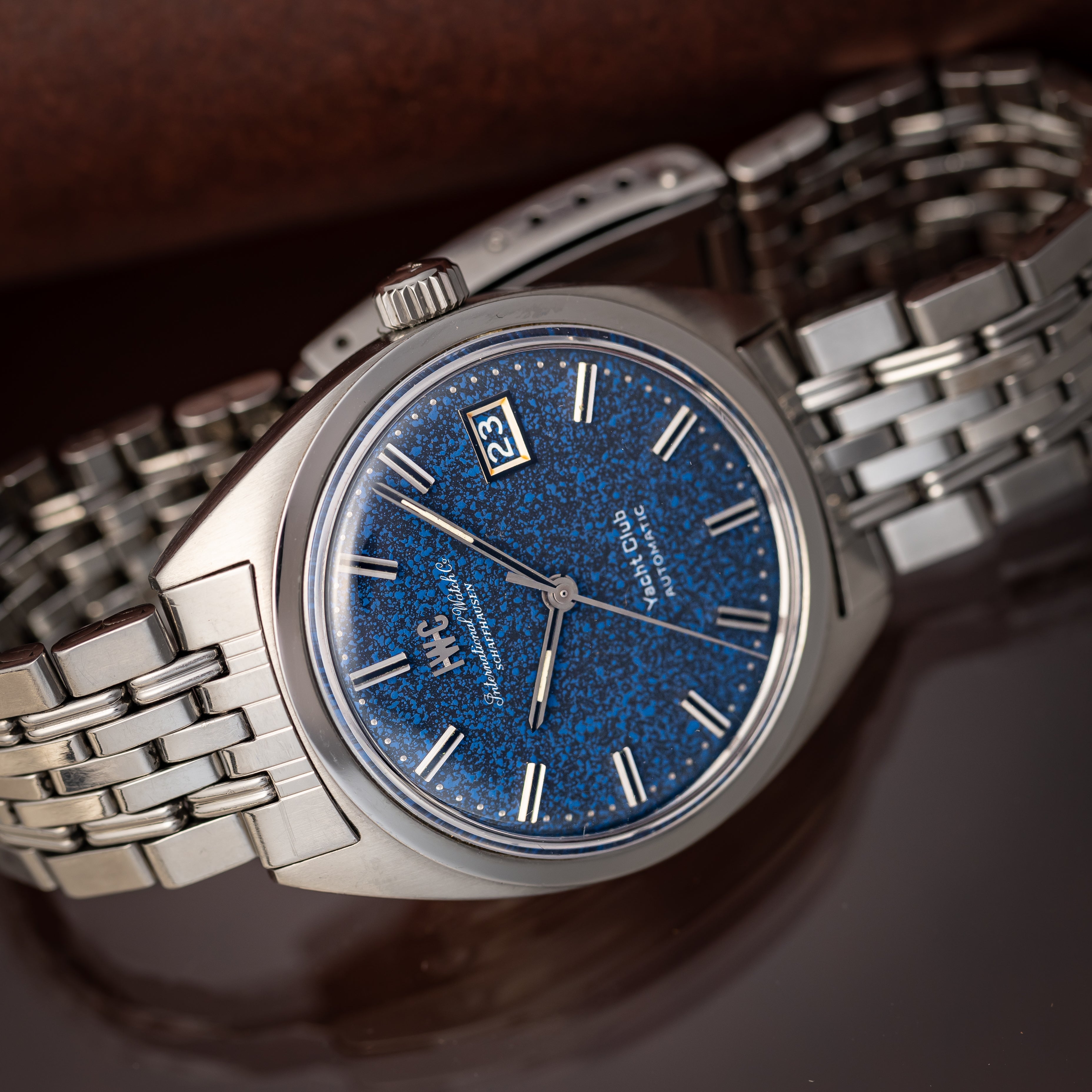 IWC ヨットクラブ 1970年製/昭和45年製 ブルーマーブル 箱、ギャラ付き