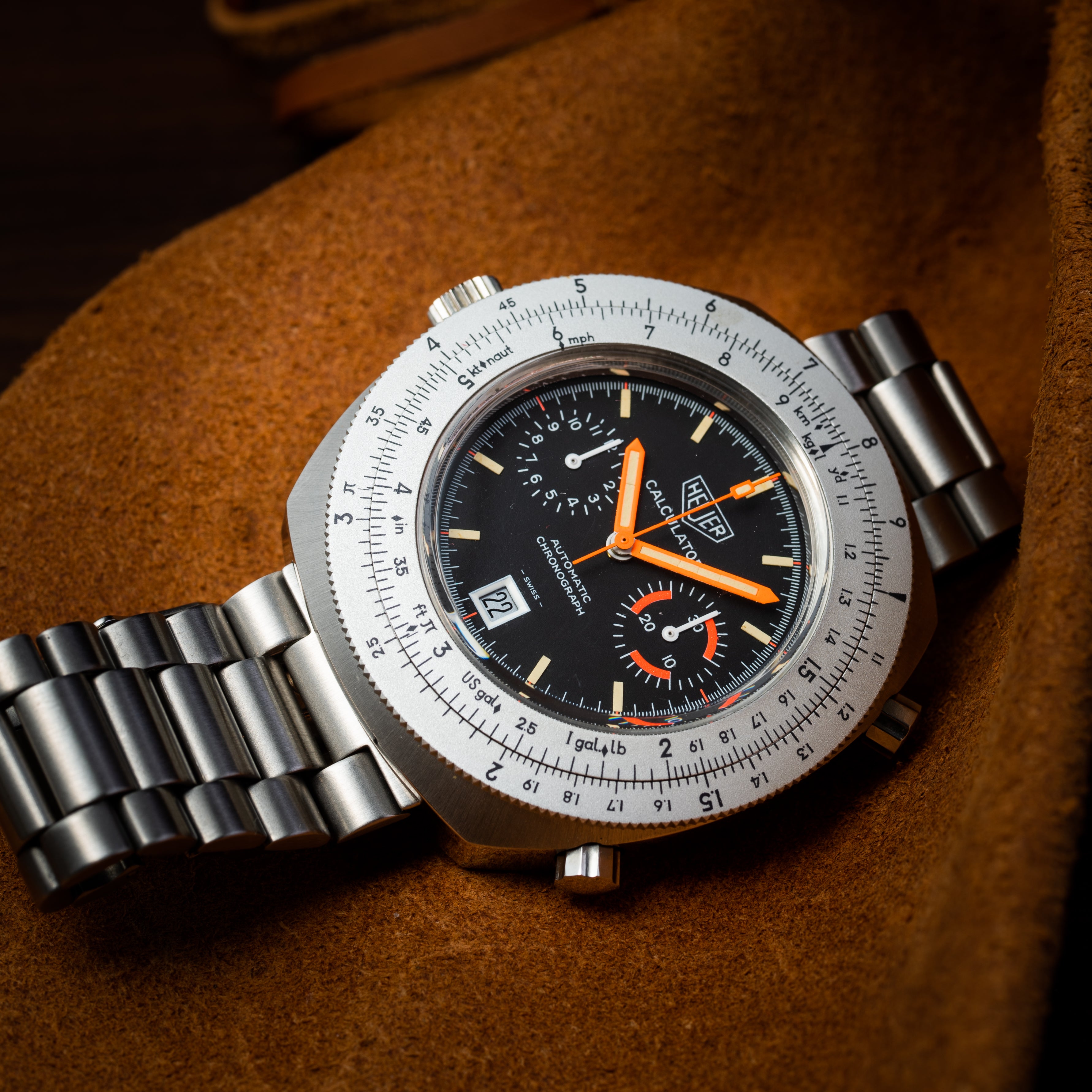 ホイヤー カリキュレーター 1970年代製 自動巻きクロノグラフ クロノマチック Cal.12