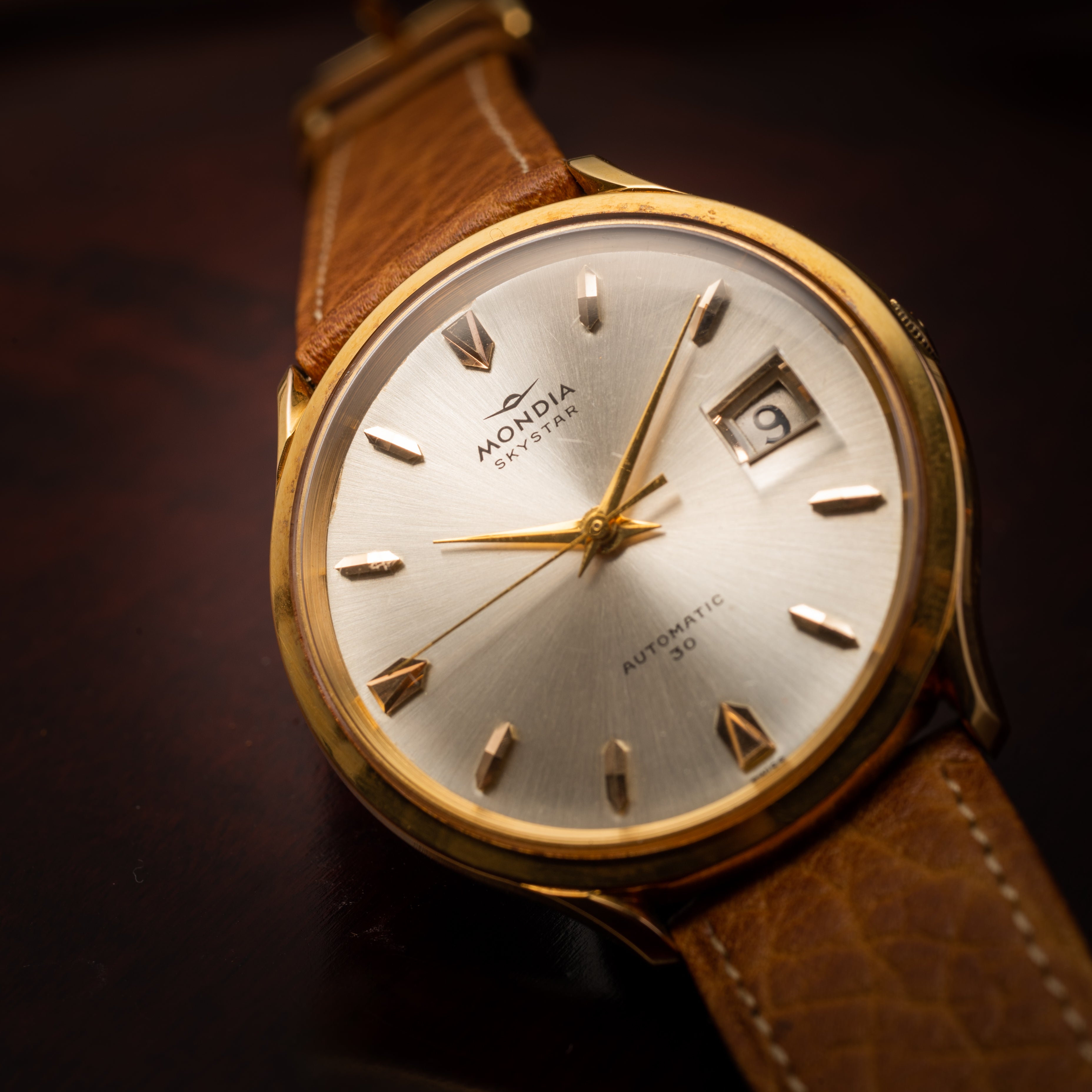【オークネット行】モンディア スカイスター オートマチック30 1960年代製 金張りケース