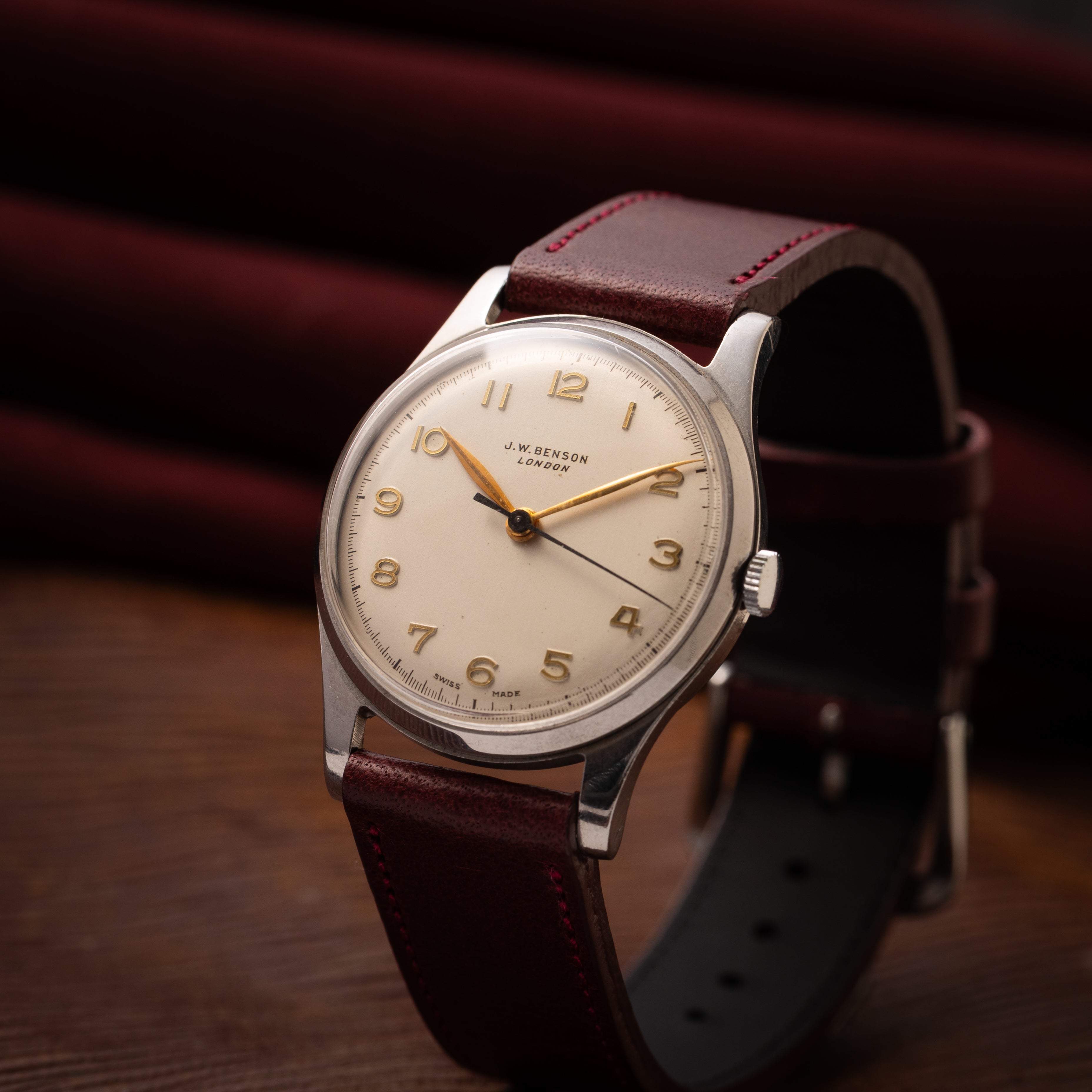 J.W.ベンソン ロンドン 1950年代製 オリジナルアラビアダイヤル スイス製