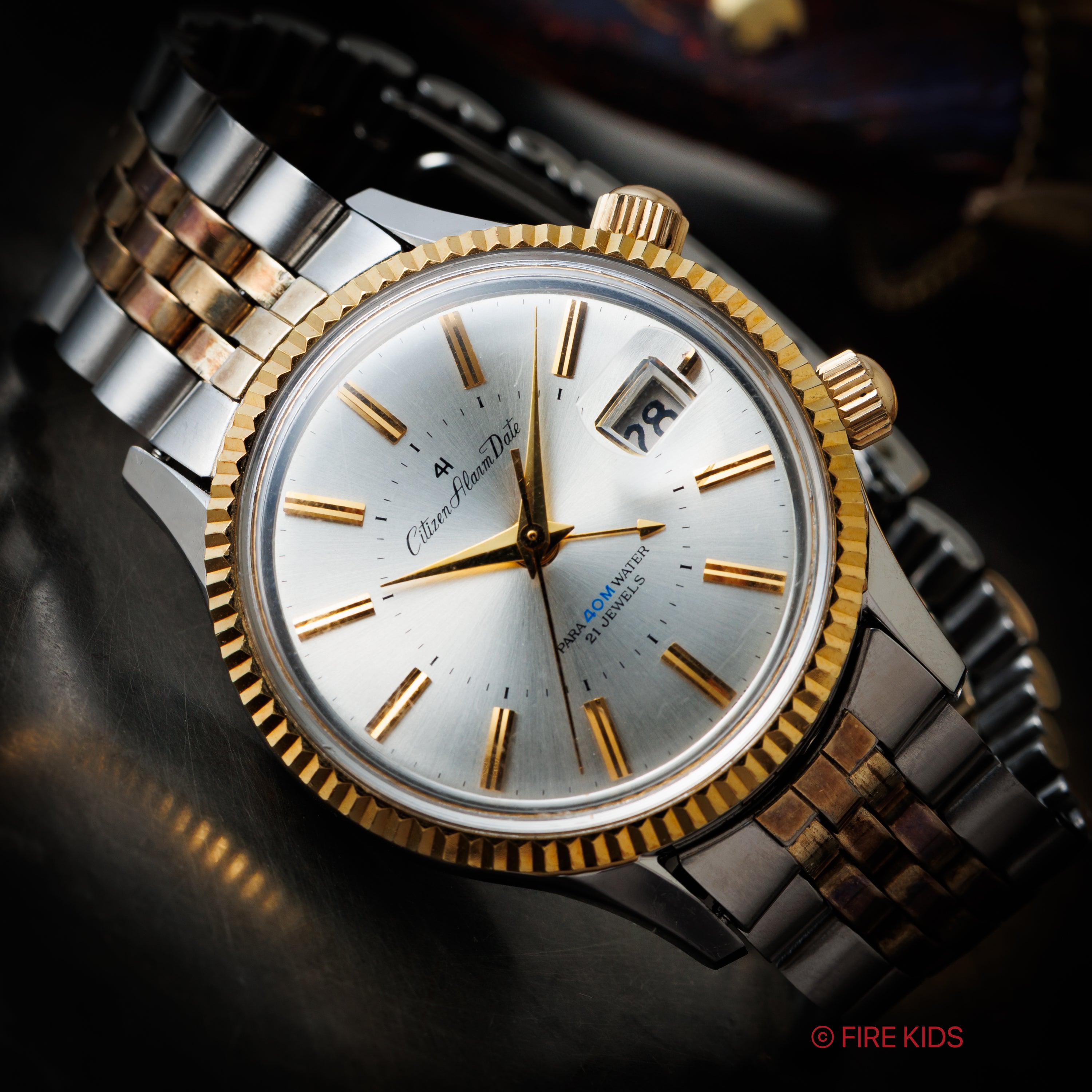 シチズン 4Hアラーム 1965年製 希少コンビブレス付き 手巻き