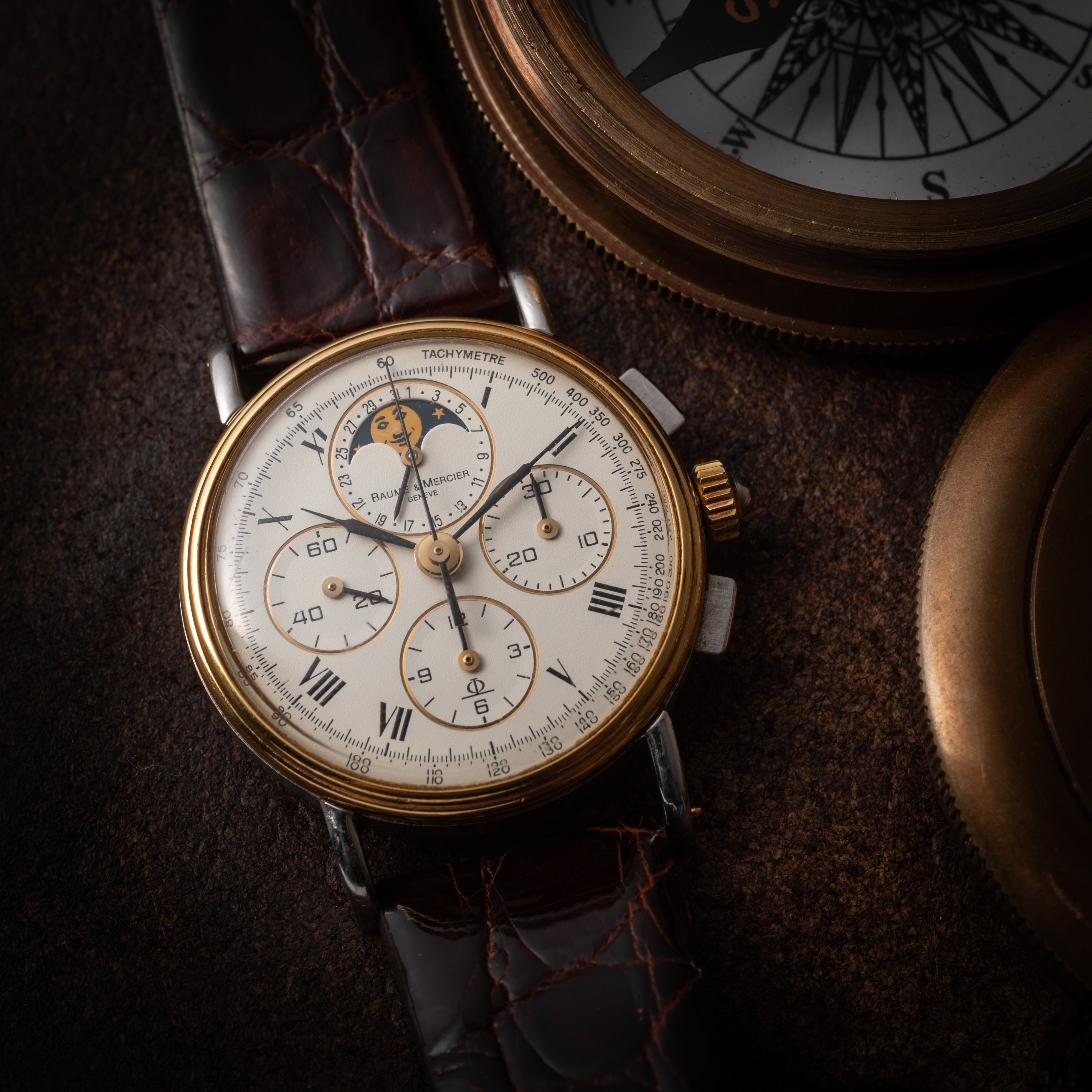 ボーム＆メルシエ カレンダームーンフェイズクロノグラフ コンビ 1990年代製