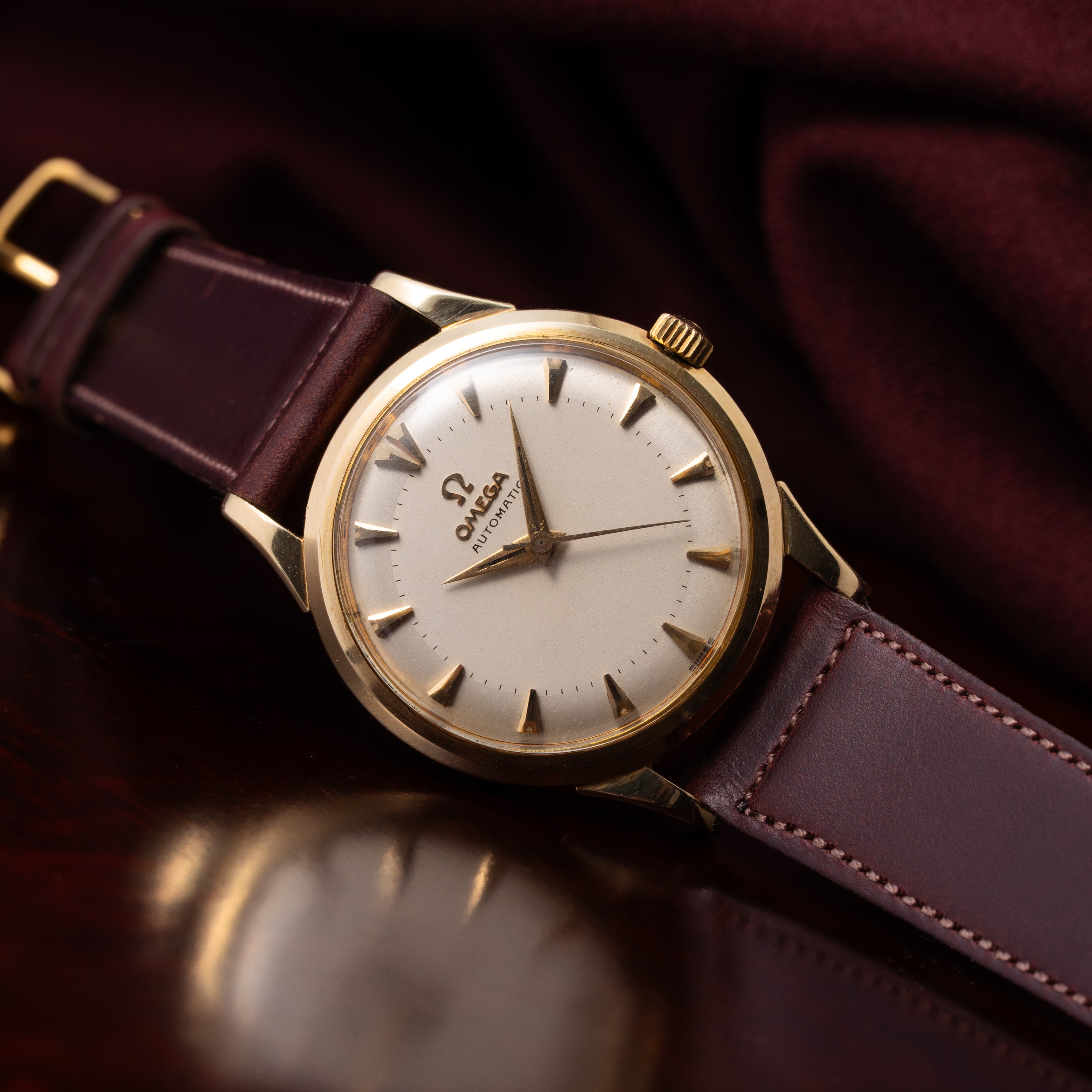 オメガ 14金無垢ケース ツートンダイヤル 1950年代 スクリューバック