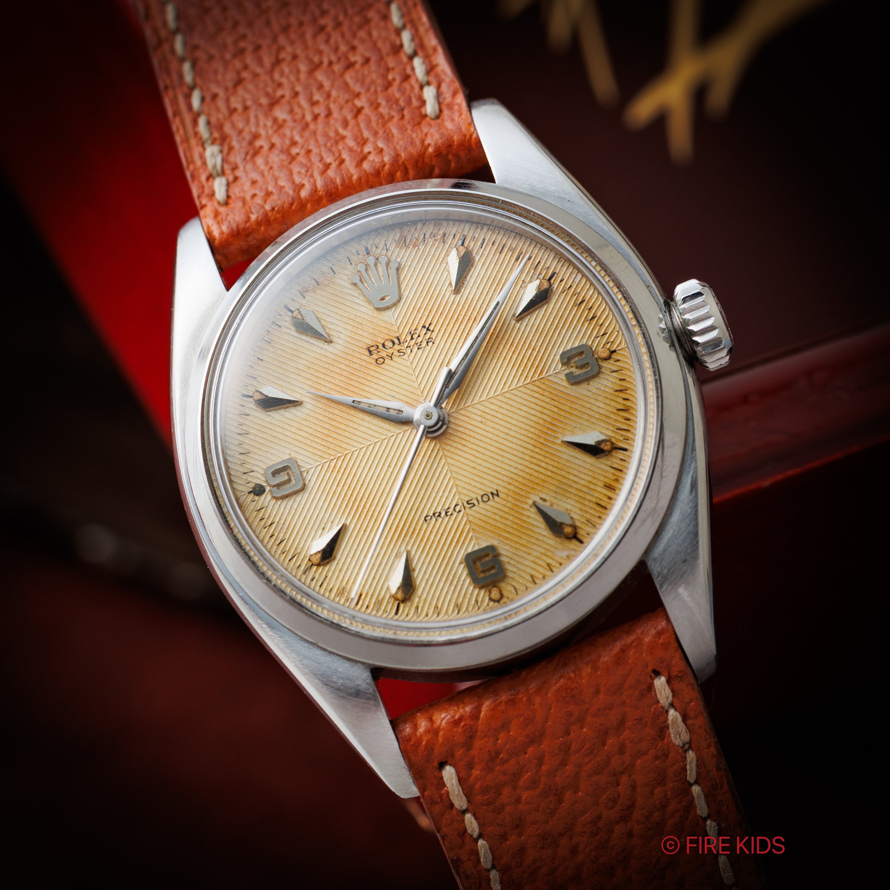 ロレックス オイスター 1957年製 手巻き Ref.6422 シェブロンダイアル