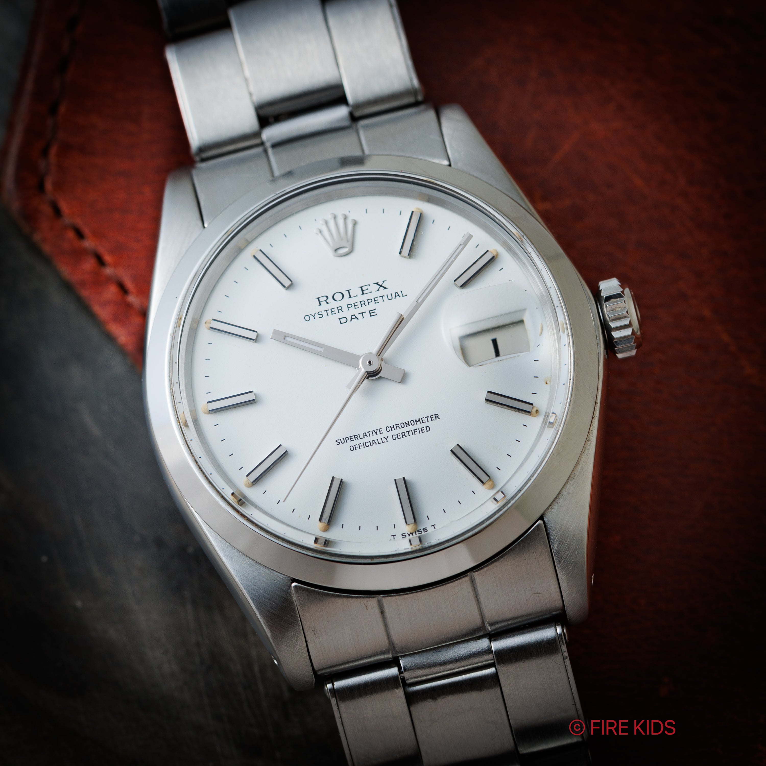 ロレックス 1971年製 オイスターパーペチュアルデイト Ref.1500 ホワイトダイヤル 国際サービス保証書付き