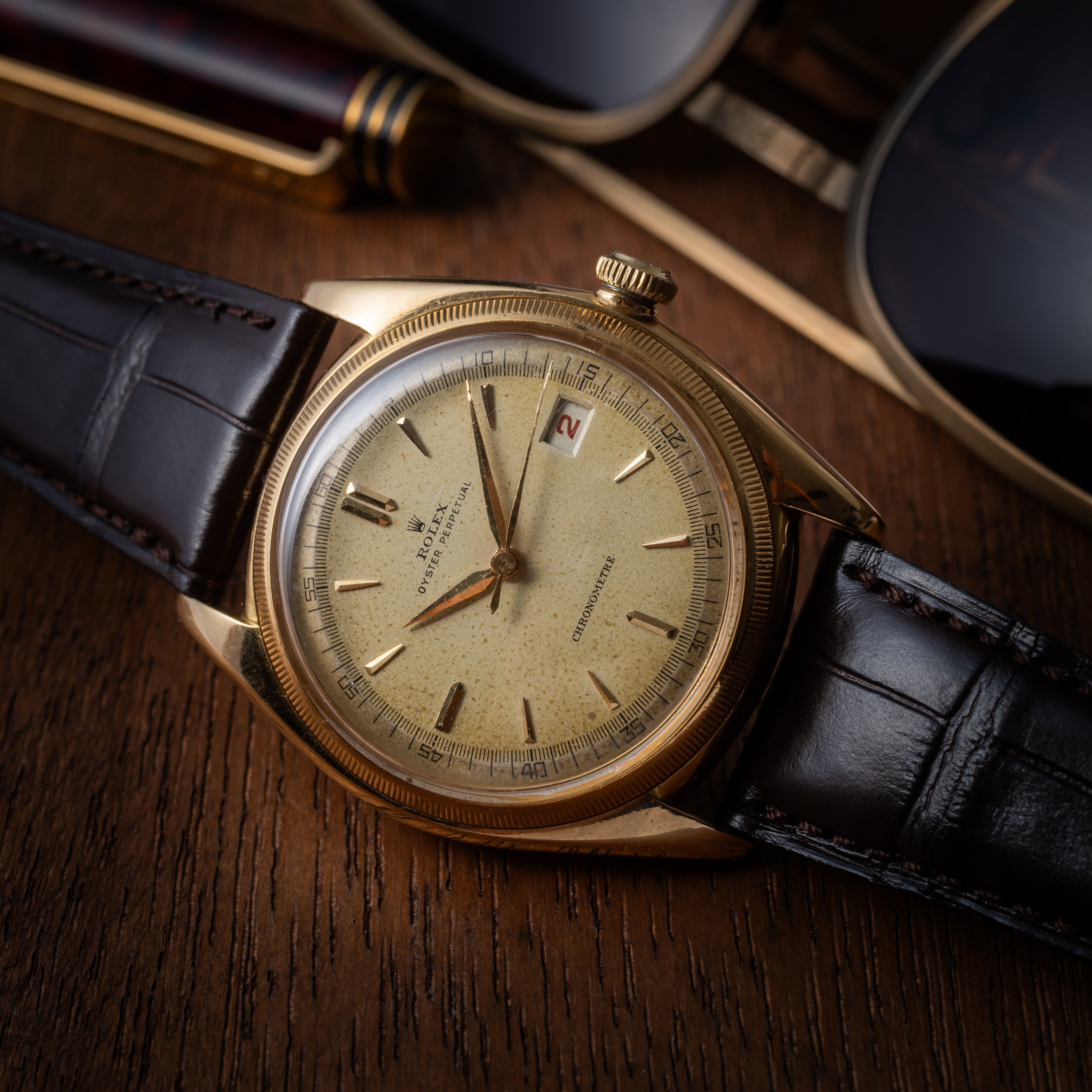 ロレックス デイトジャストファーストモデル Ref.4467 18金無垢ケース ビッグバブルバック