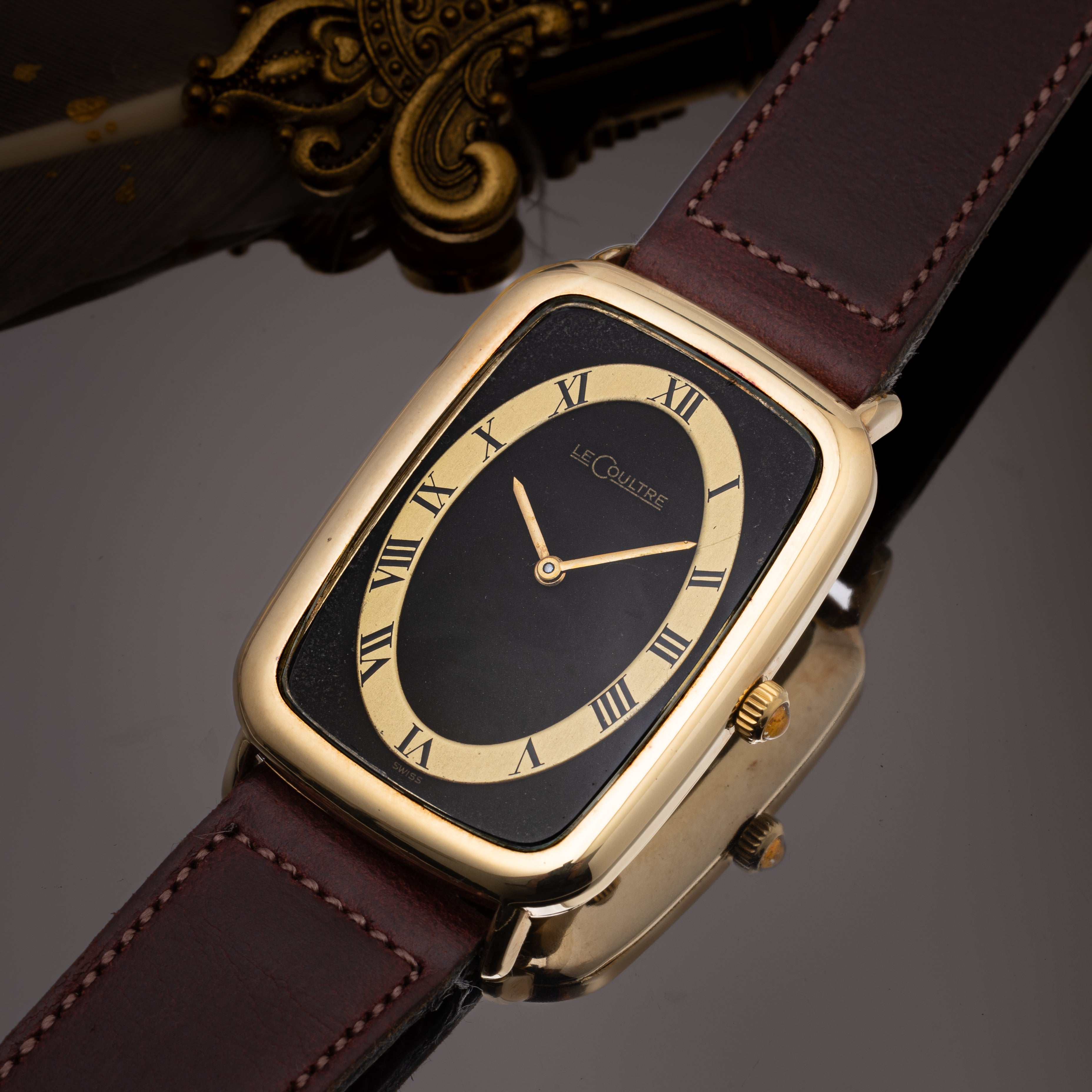 ルクルト レクタンギュラー ツートーンダイヤル 14金無垢 1980年代