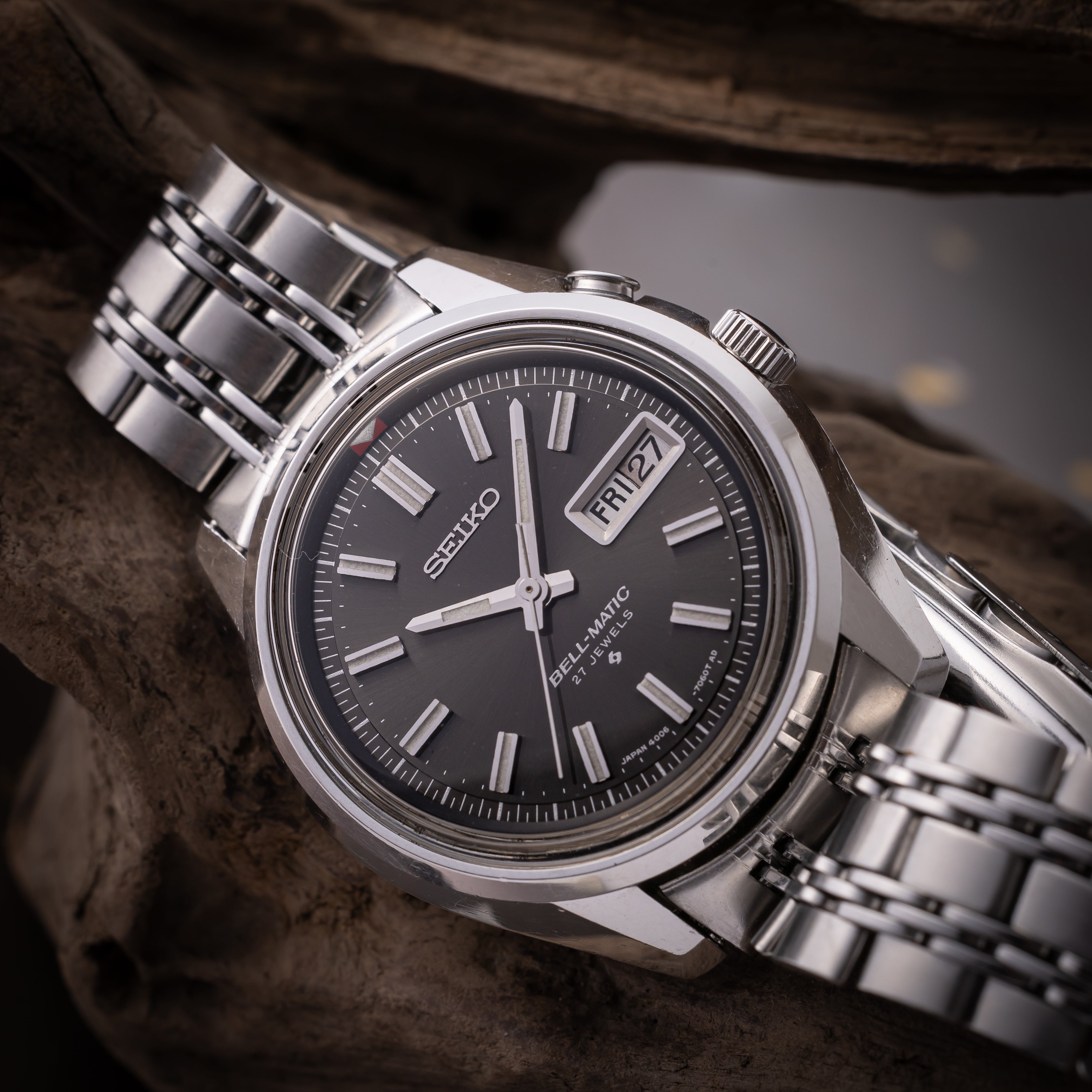 セイコー ベルマチック グレーダイヤル Ref.4006-7012 1974年製 純正ブレス