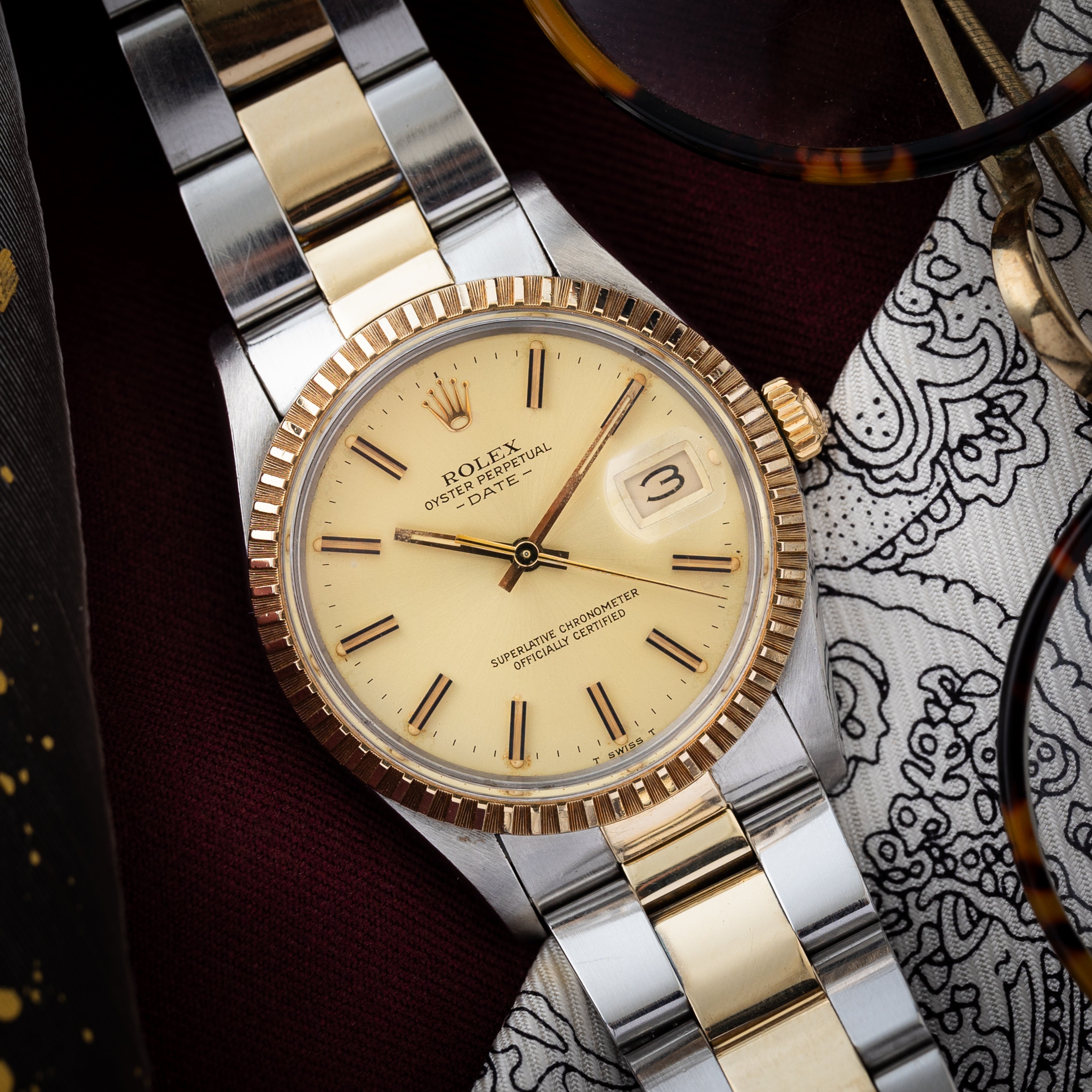 ロレックス 1982年製 オイスターパーペチュアルデイト コンビ Ref.15053