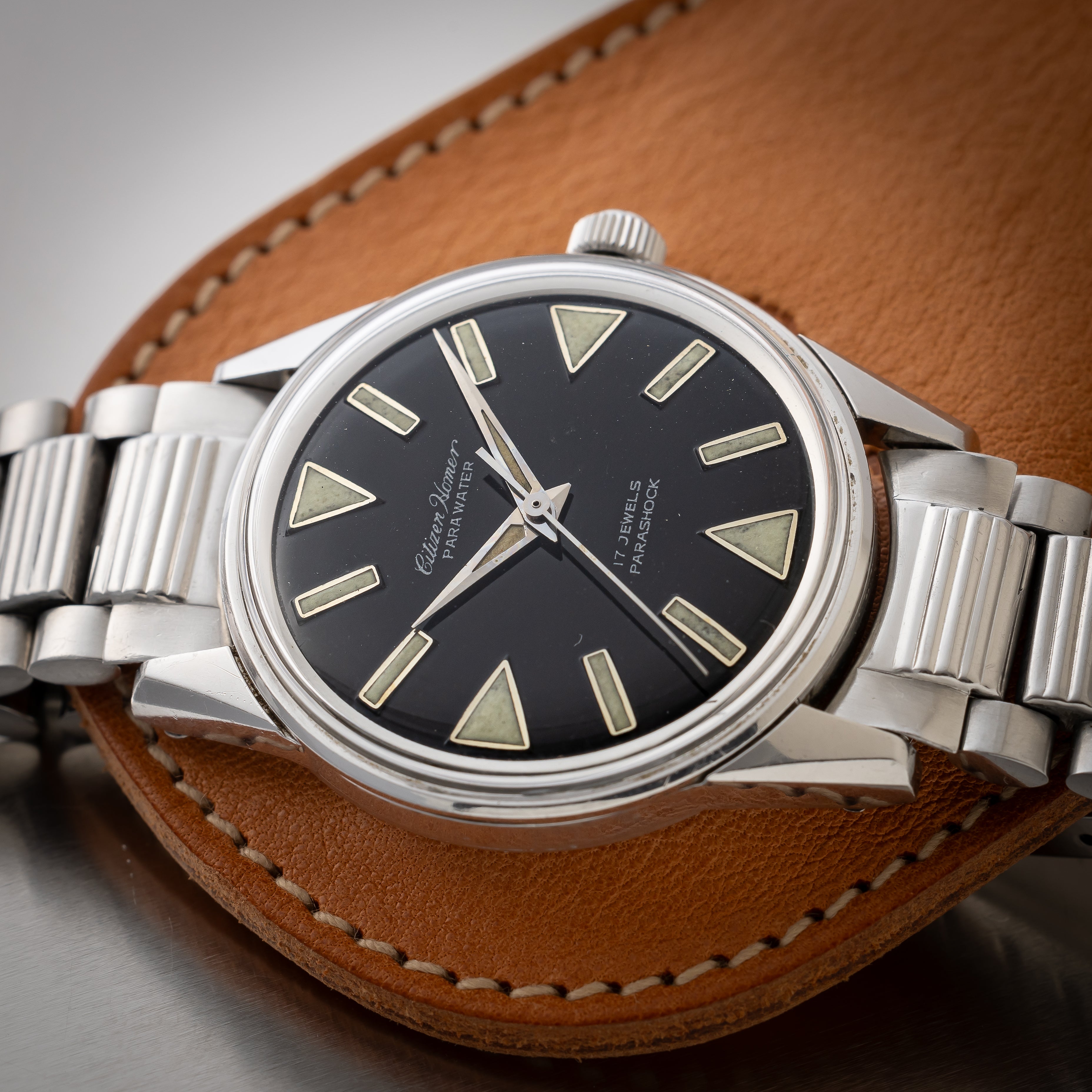 シチズン ホーマー パラウォーター オリジナルブラックダイヤル 1964年製 純正ステンレスブレス