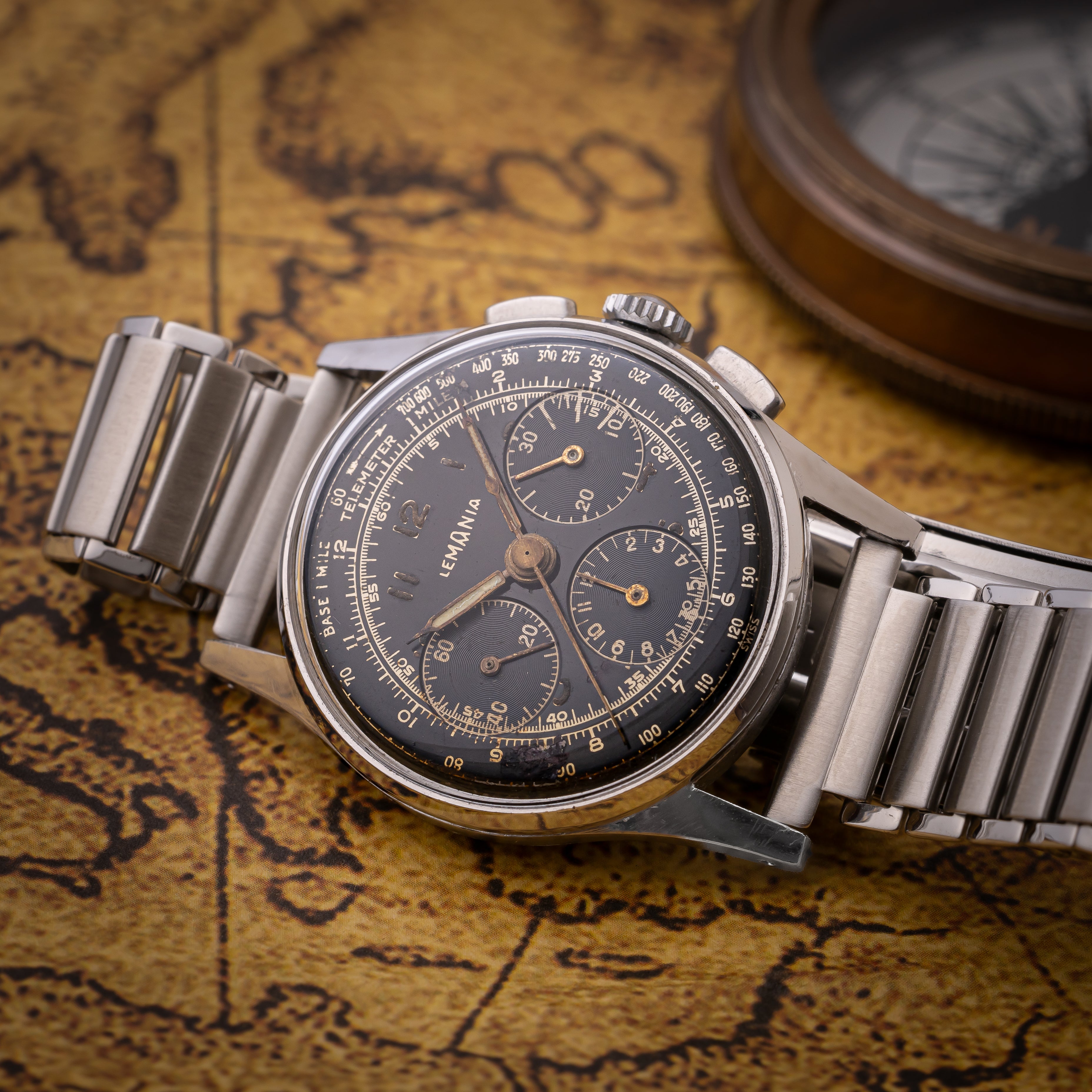 レマニア 3レジスタークロノグラフ 1940年代製 Cal.27CHRO C12