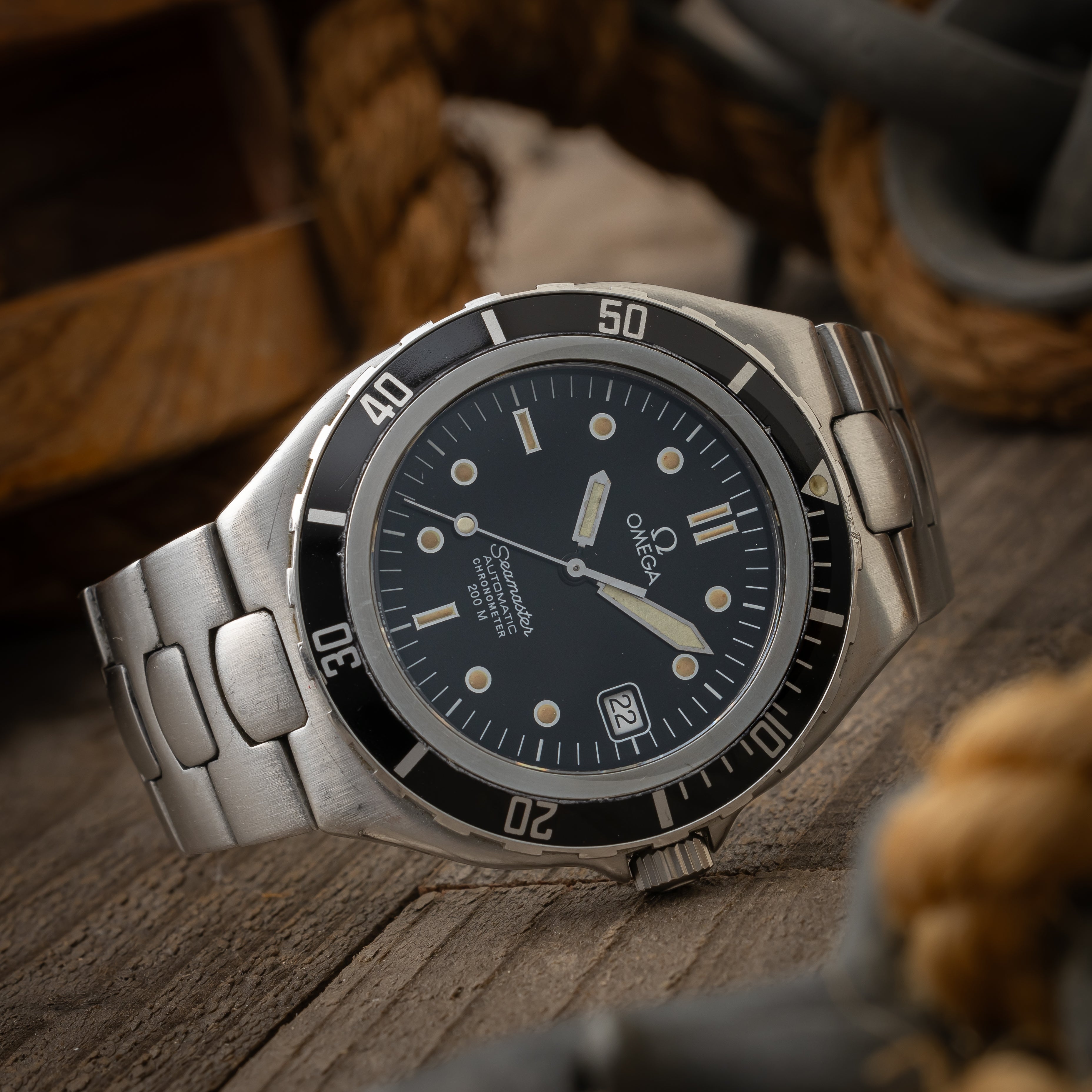 オメガ シーマスター クロノメーター 200M 1988年製 プレボンド ラージケース