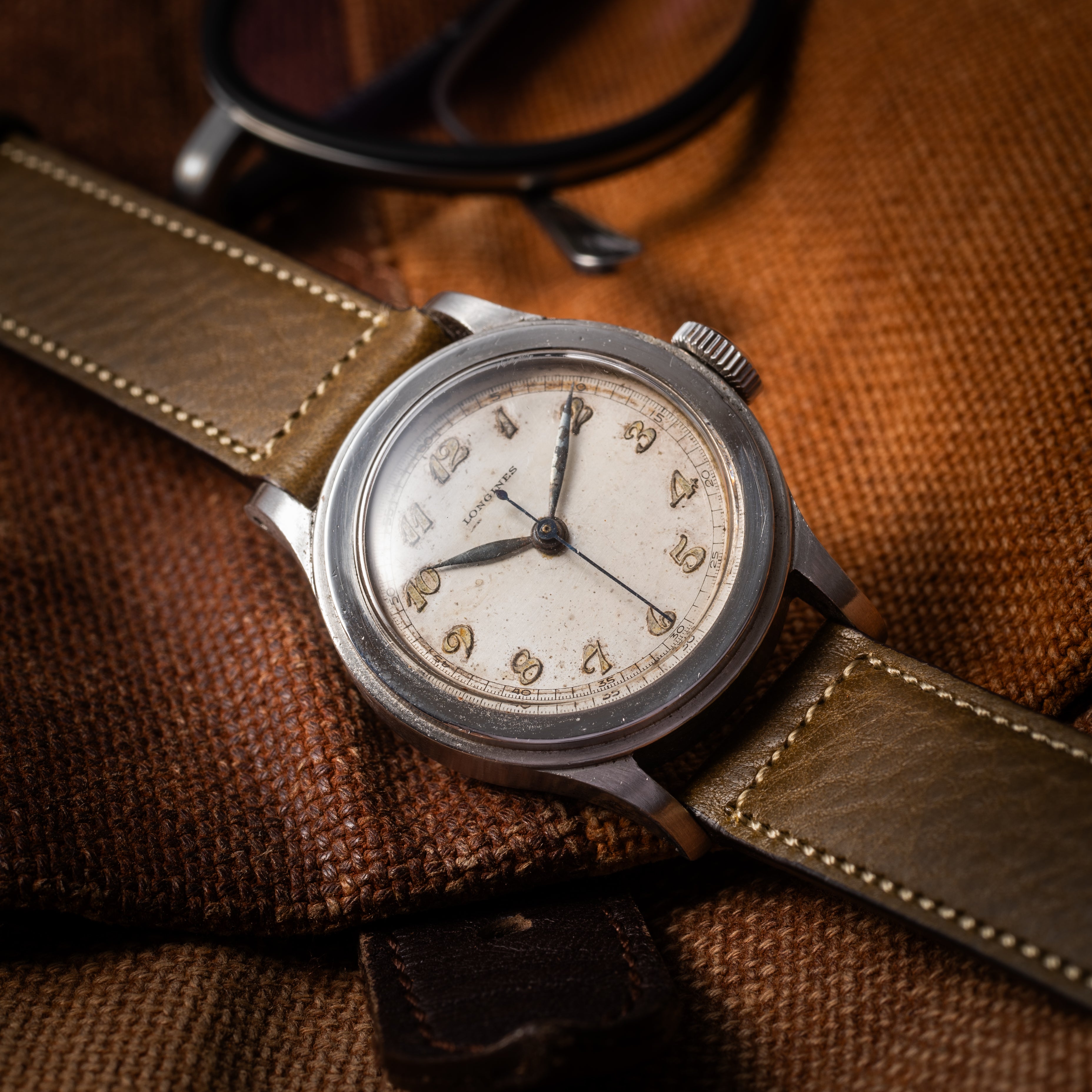 ロンジン トレタケ Cal.10L 1943年製 ブレゲ数字 ブルースチール針 手巻き