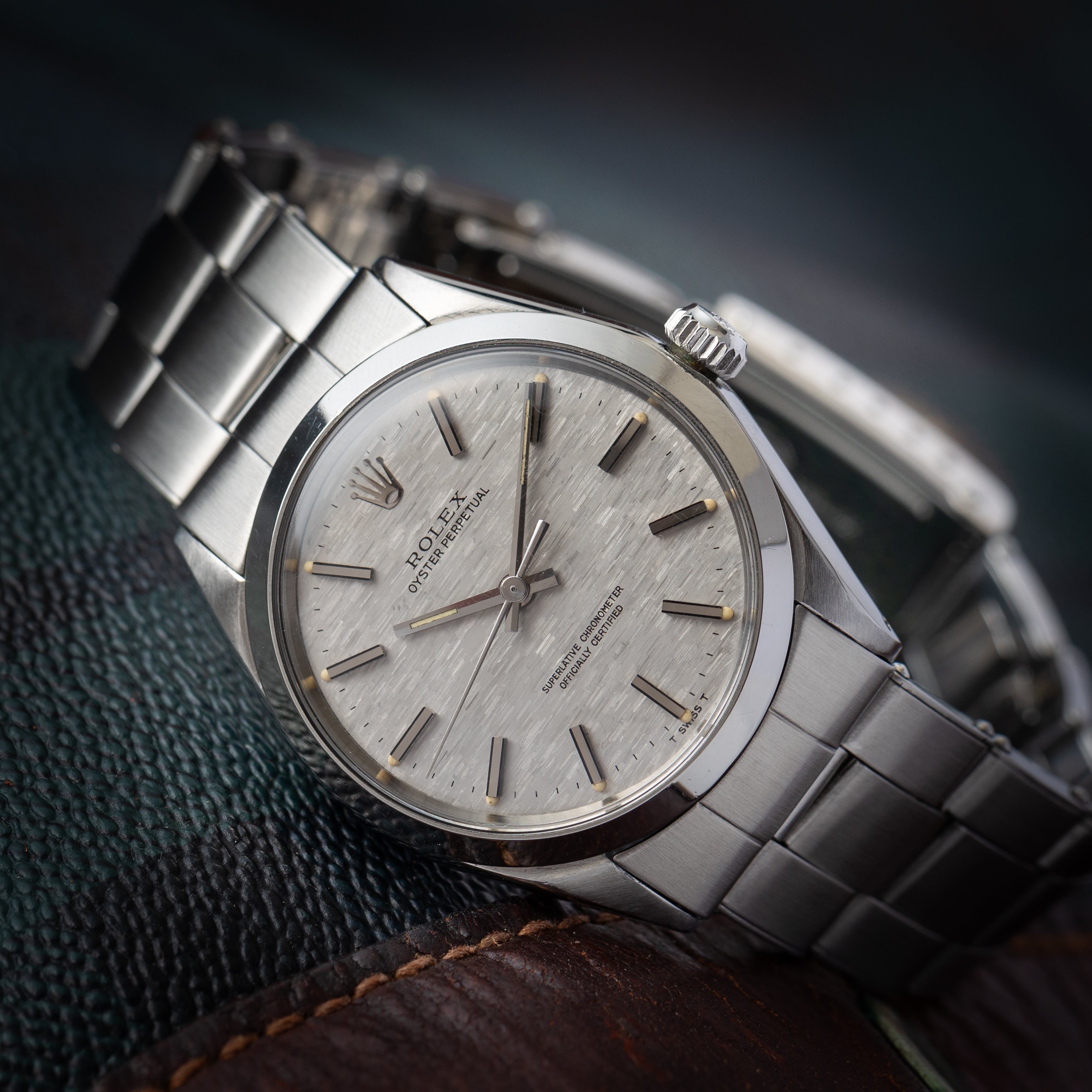 ロレックス 1969年製 オイスターパーペチュアルデイト Ref.1002 シルバーモザイクダイヤル