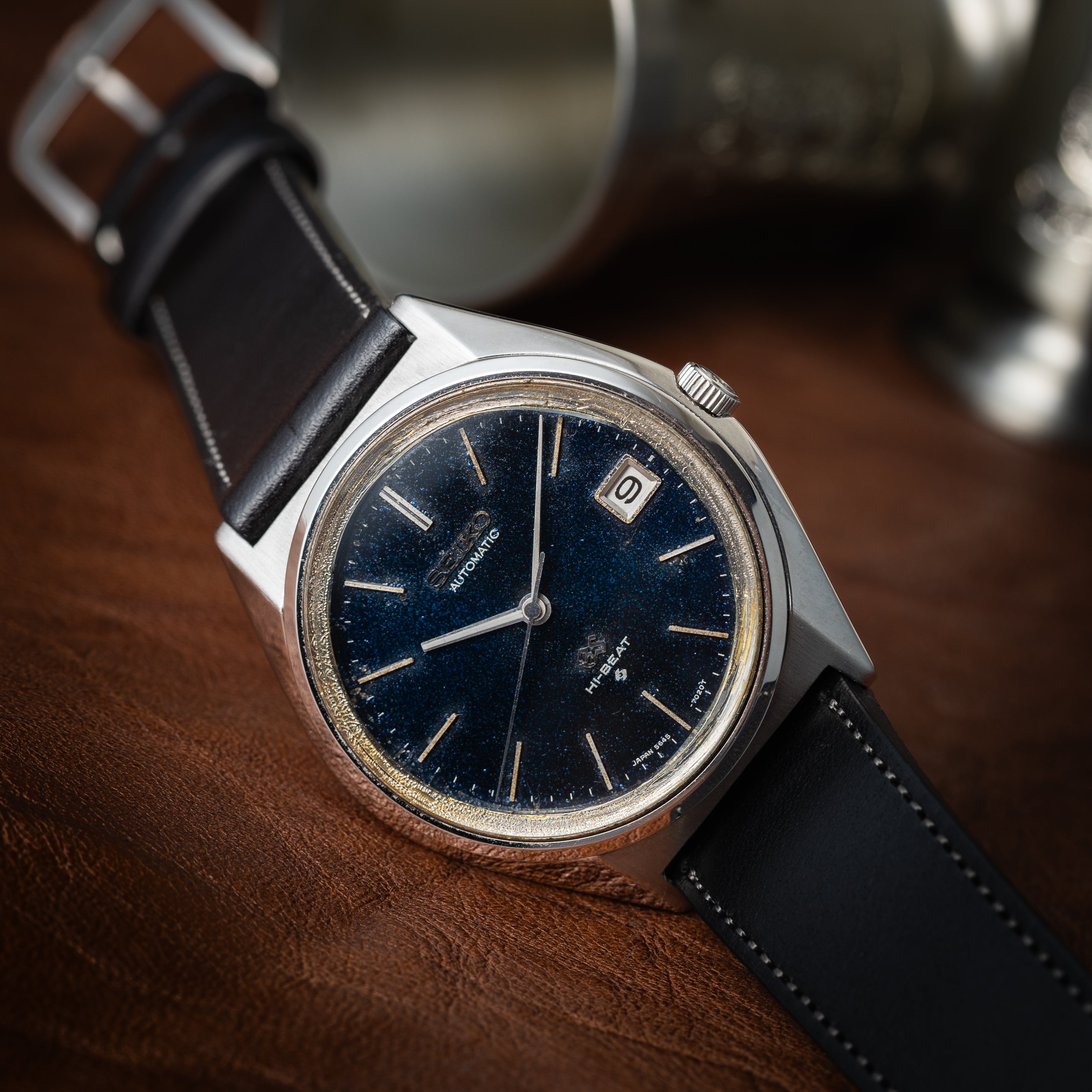 グランドセイコー 1971年製 ネイビーダイヤル Ref.5645-7010 56GS 尾錠付き