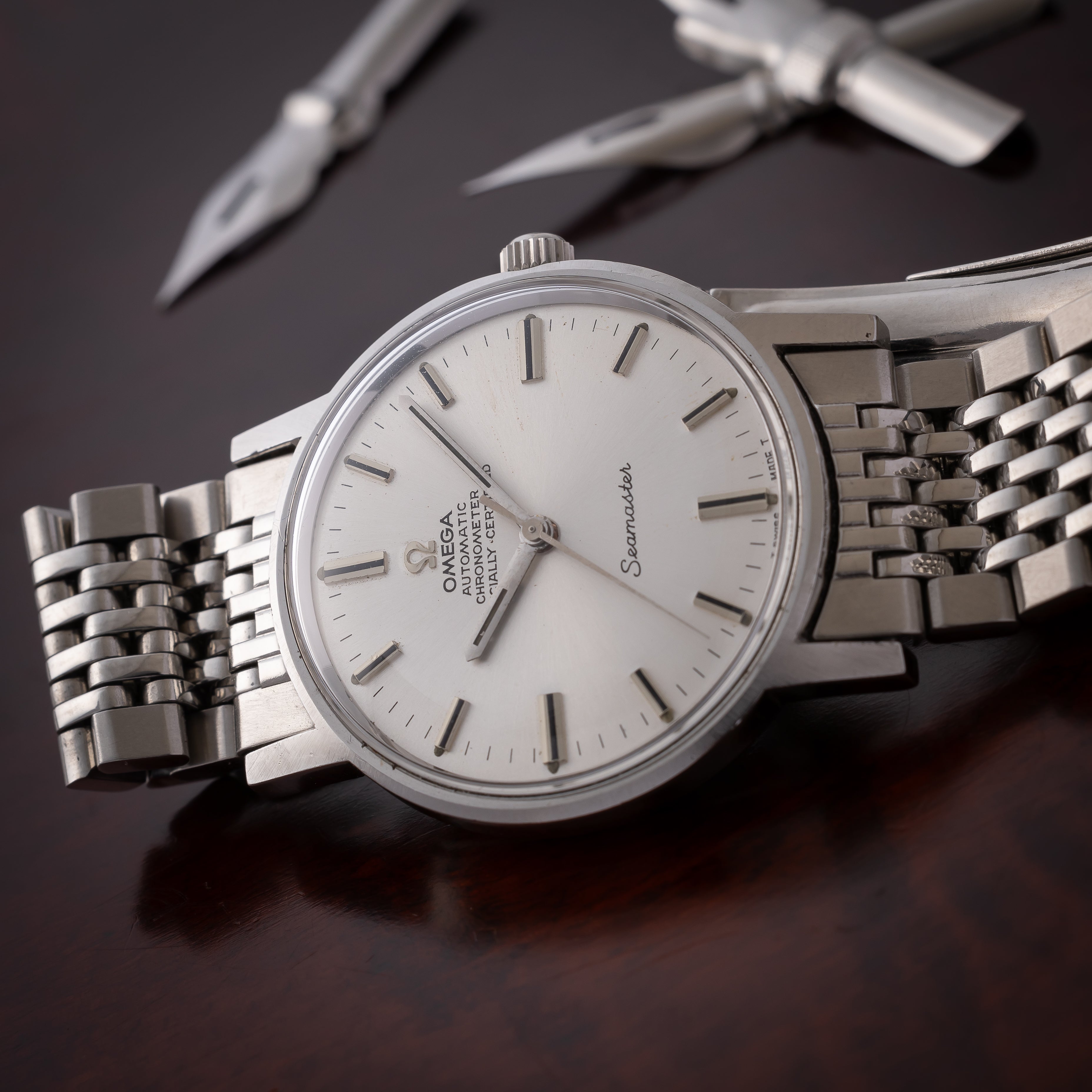 オメガ シーマスタークロノメーター 希少ノンデイト 1967年製 Ref.167070 純正ステンレスブレス