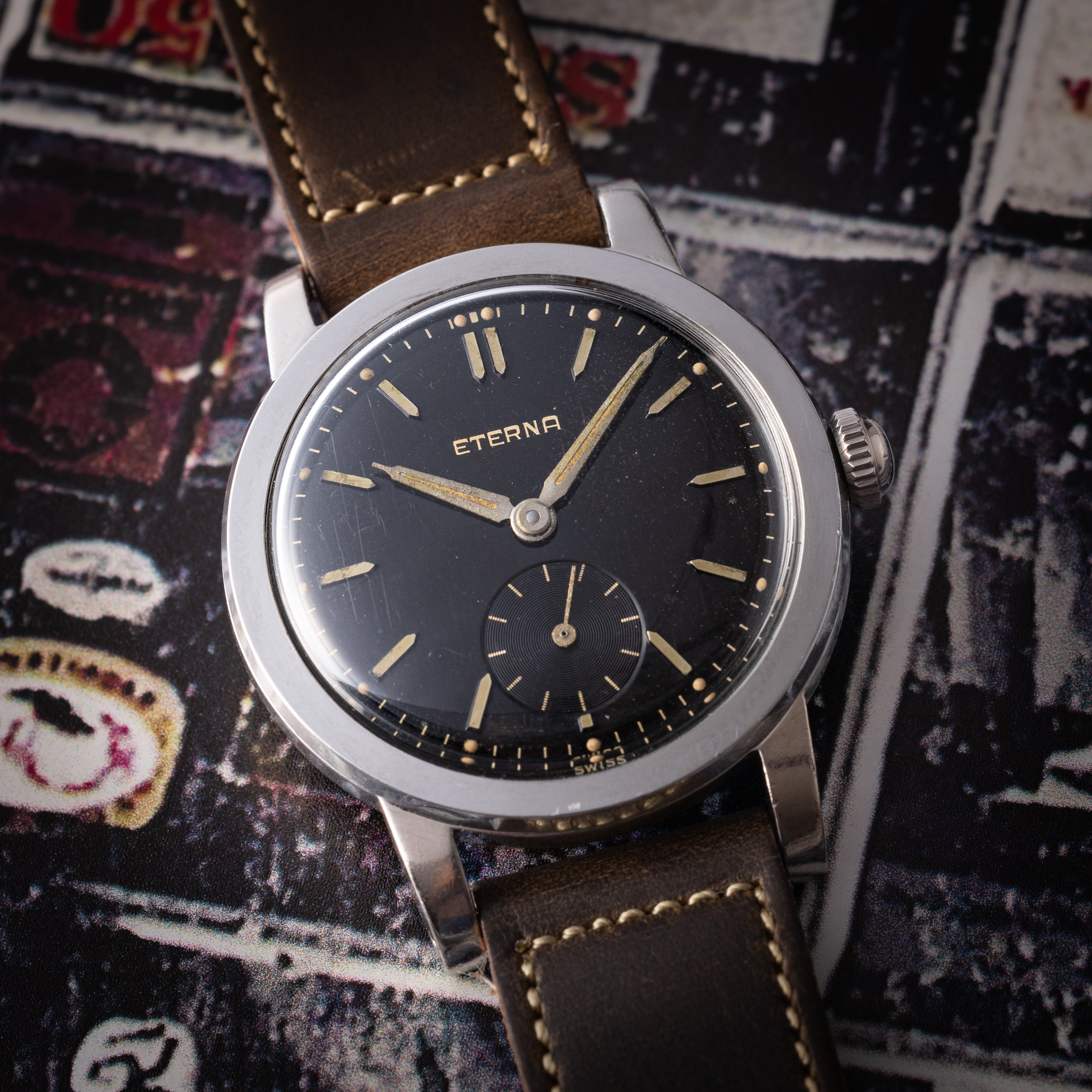 エテルナ ラウンドケース ミラーダイヤル 1950年代製 手巻き