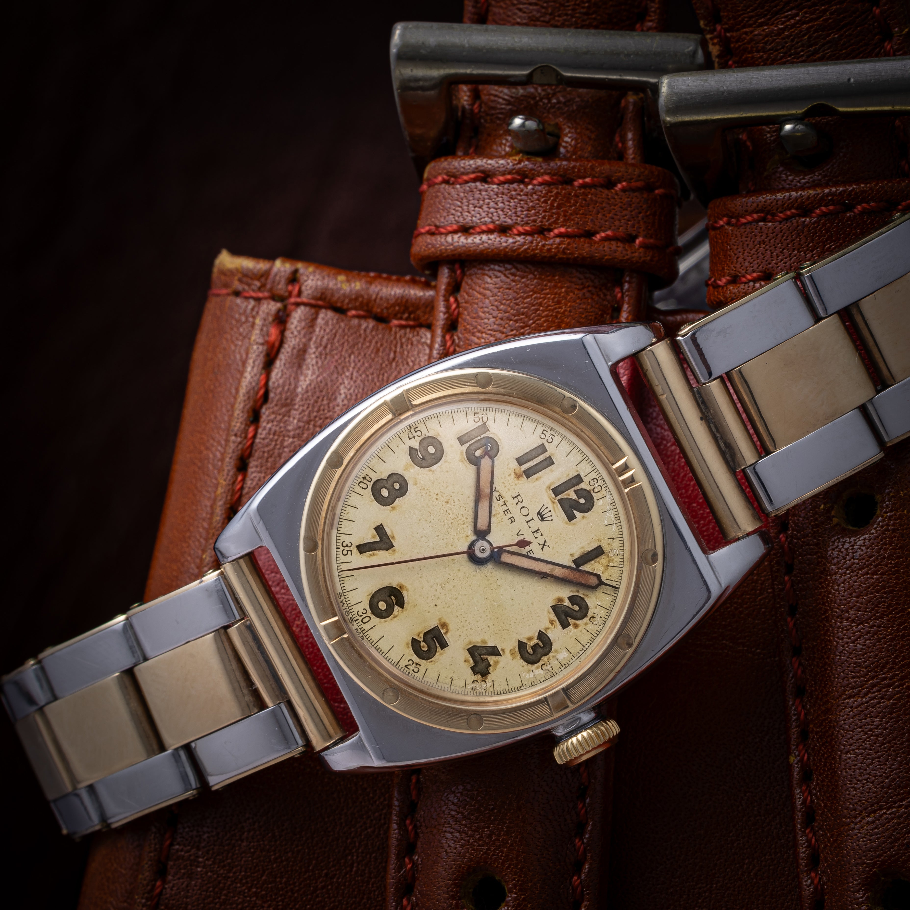 ロレックス バイセロイ アラビアダイヤル 1946年製 Ref.3359 コンビブレス