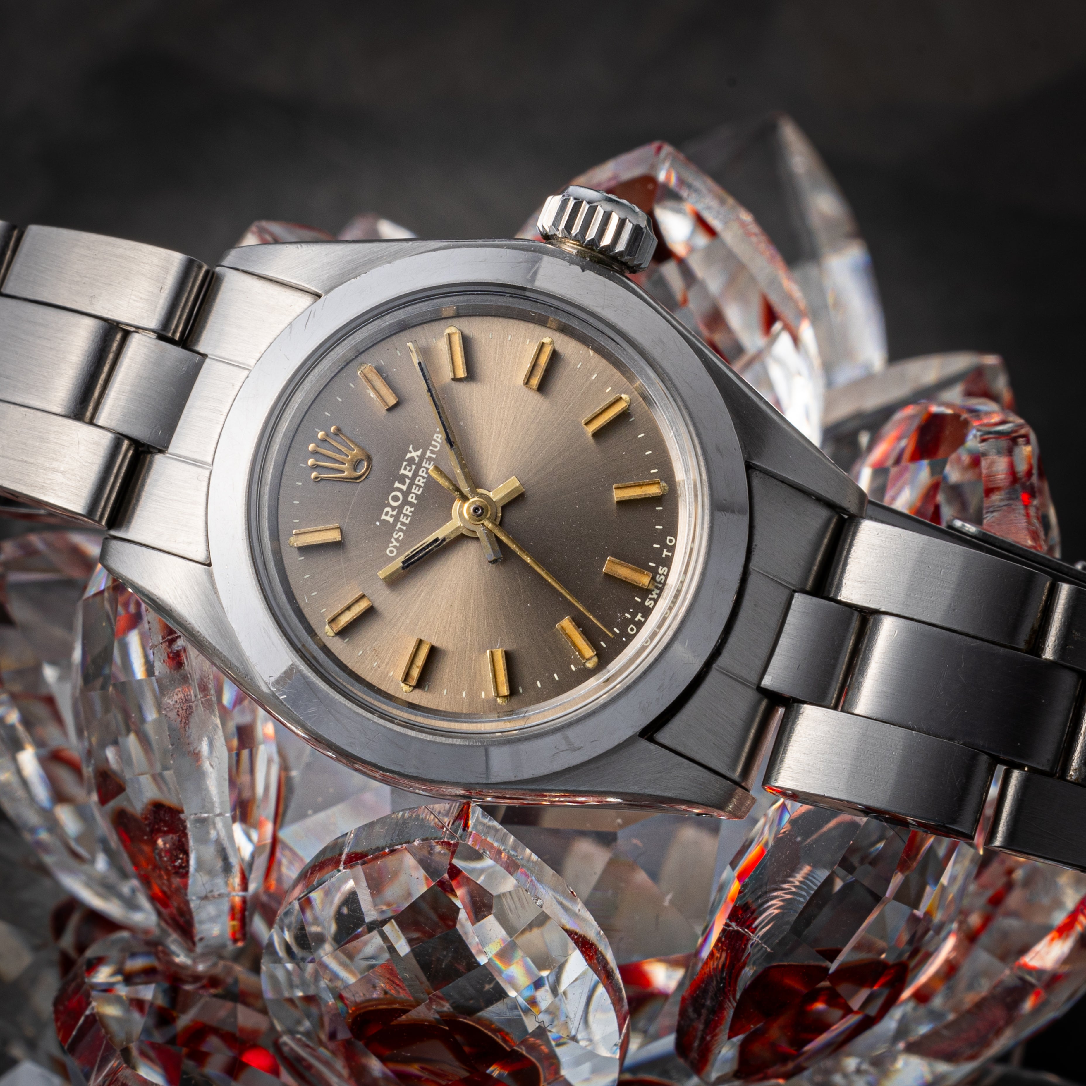 ロレックス オイスターパーペチュアル レディース 1972年製 Ref.6718 オリジナルグレーダイヤル