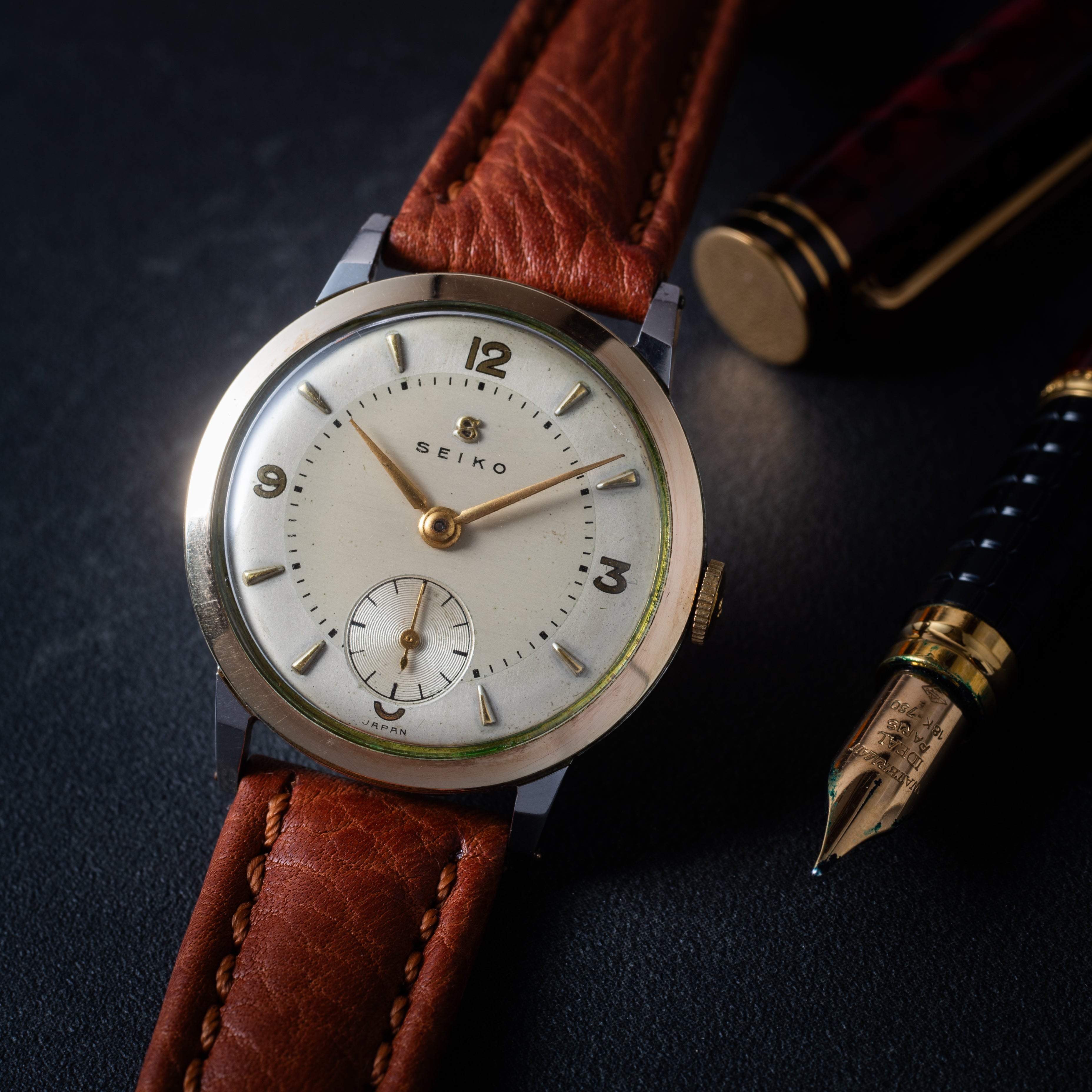 セイコー スモールセコンド 1955年 14KGFベゼル 新10B型 永年勤続警視総監表彰