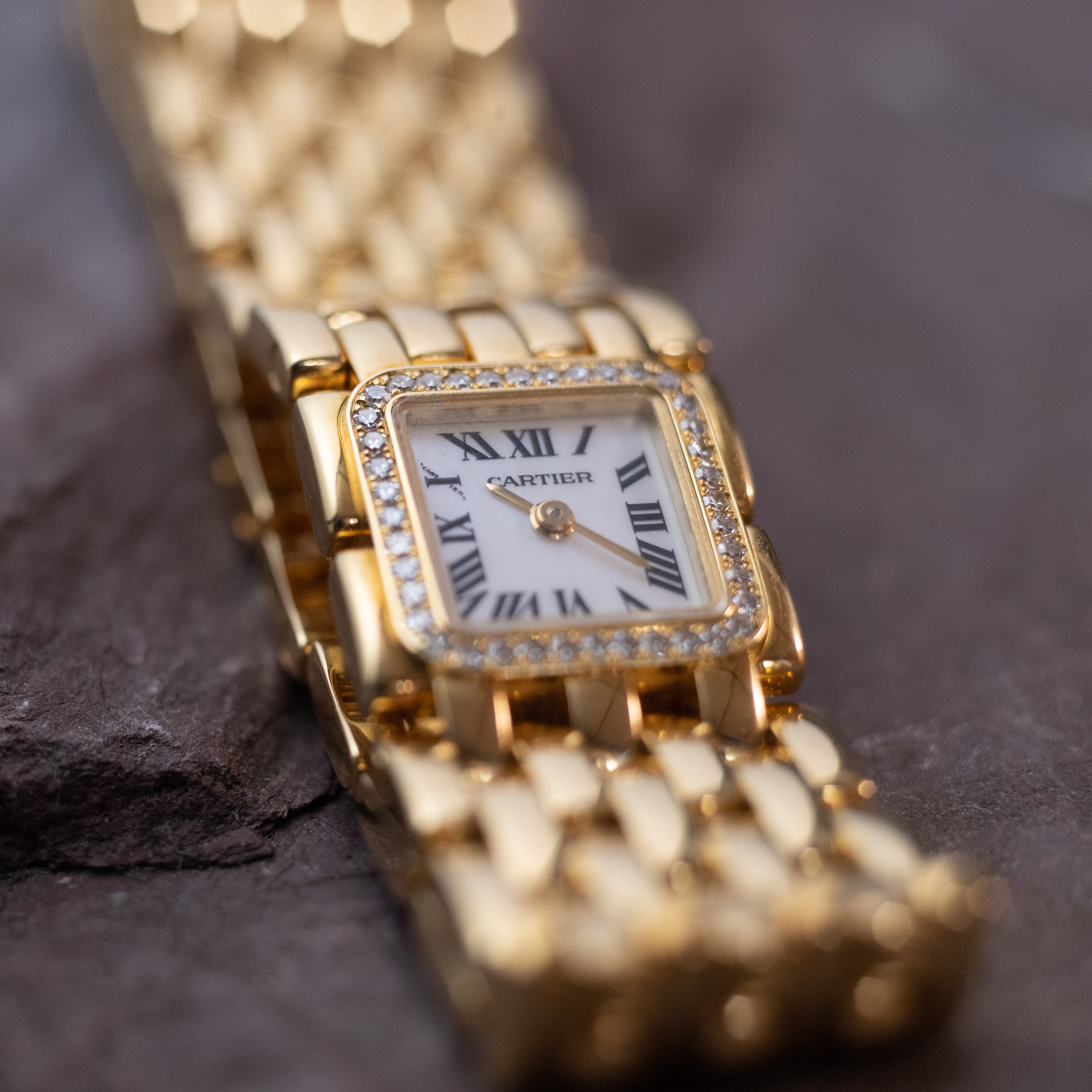 カルティエ ミニ パンテール リュバン18Kダイヤ シェルダイヤル 2000年代