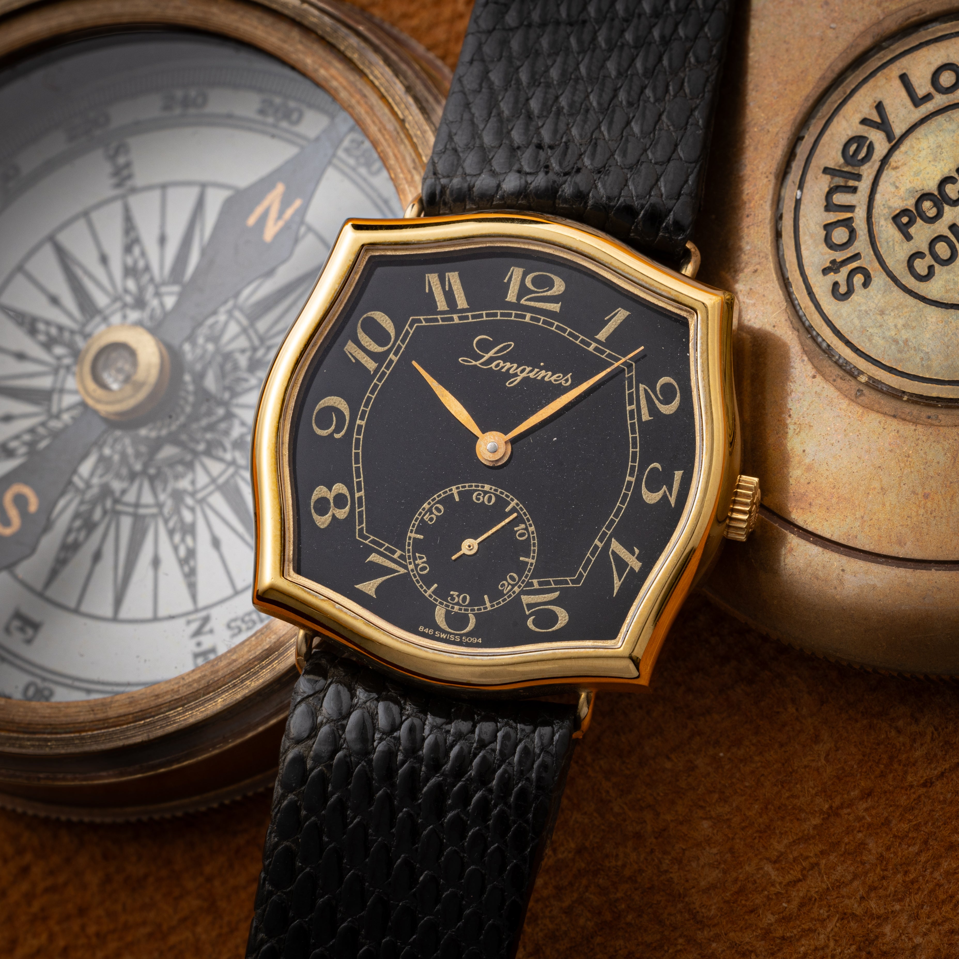 ロンジン メンズ 手巻き 金張り アラビアダイヤル 1970年代 スモールセコンド タグ付き