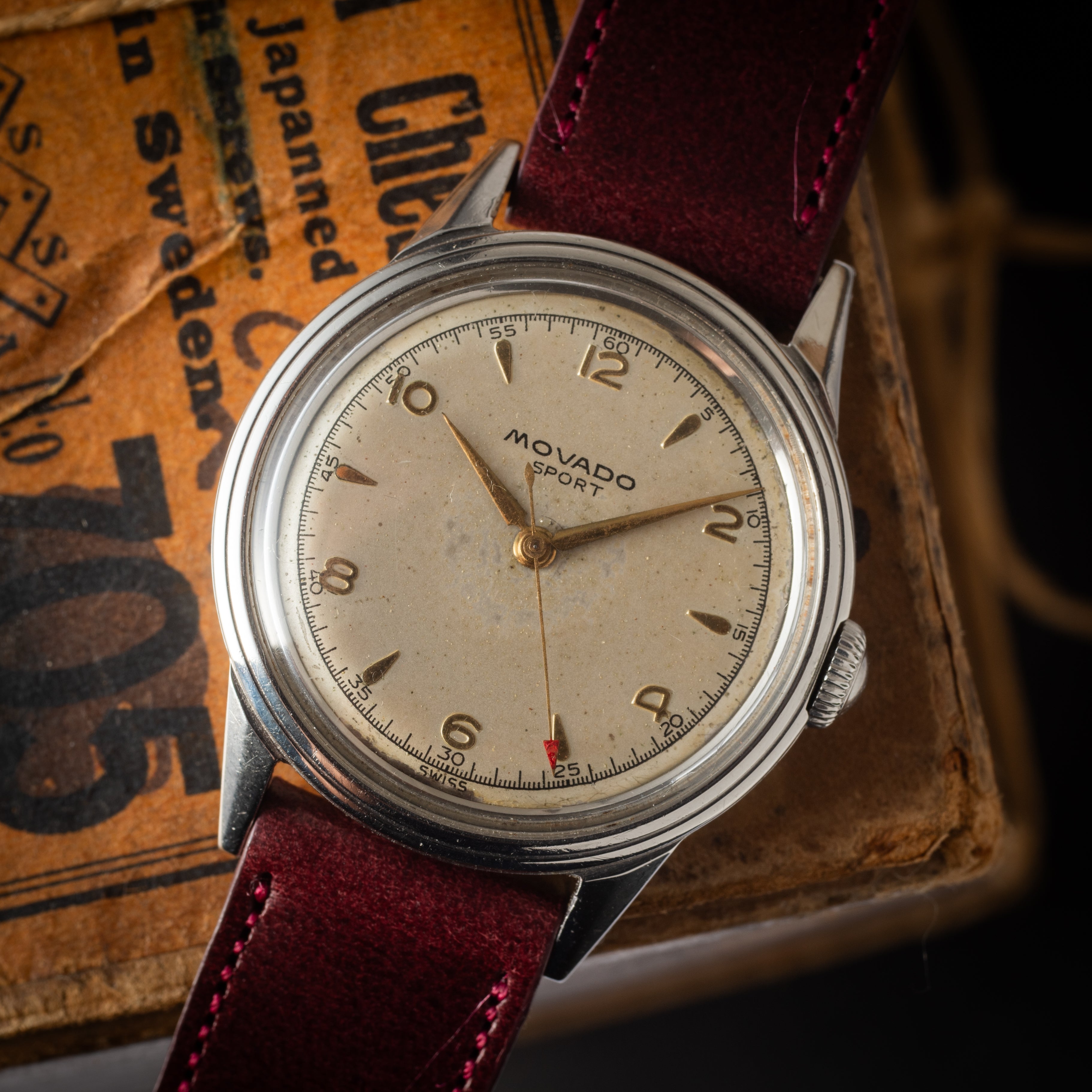 モバード 手巻き ラウンド FBケース 1940年代 オリジナルダイヤル