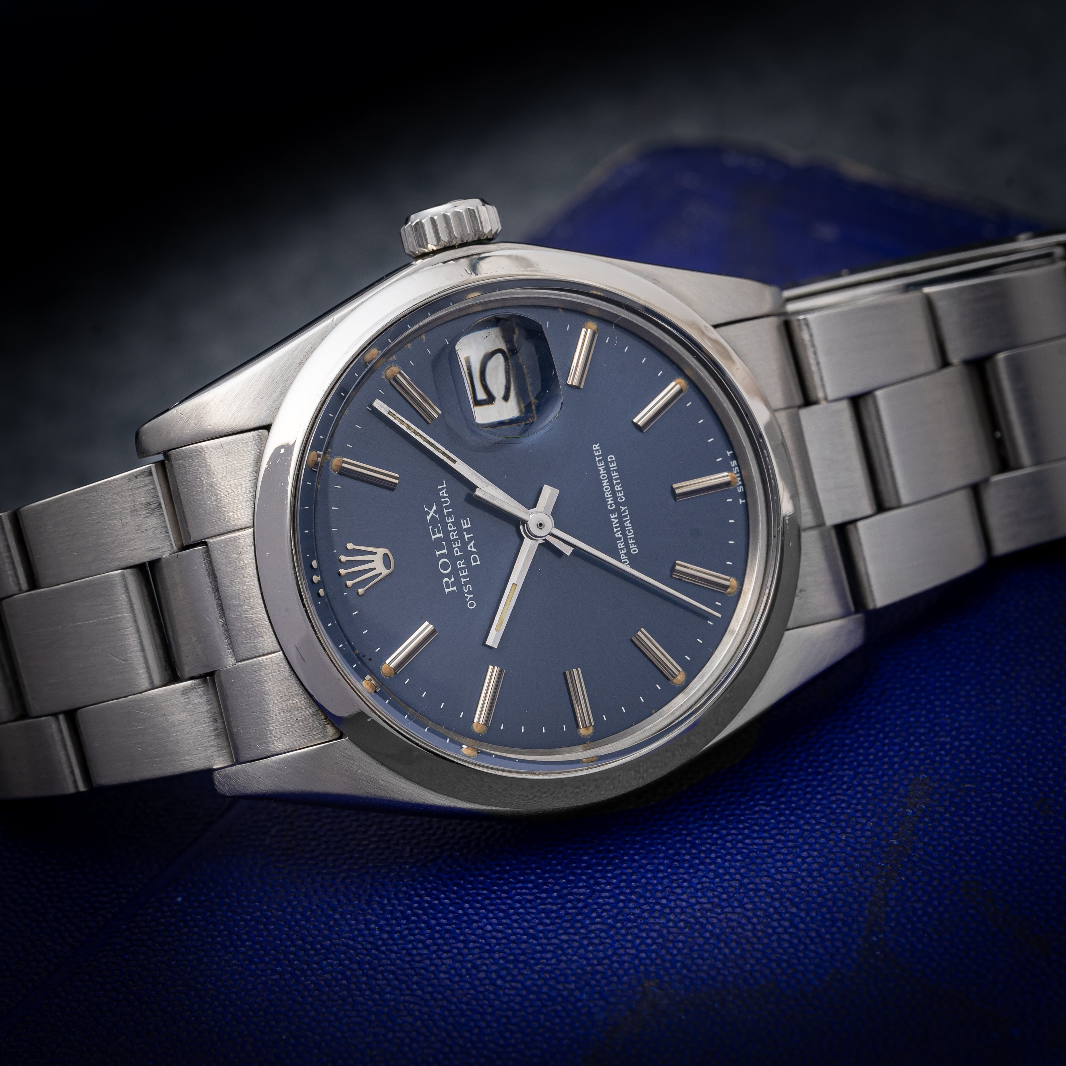 ロレックス 1975年製 オイスターパーペチュアルデイト Ref.1500 ブルーダイヤル