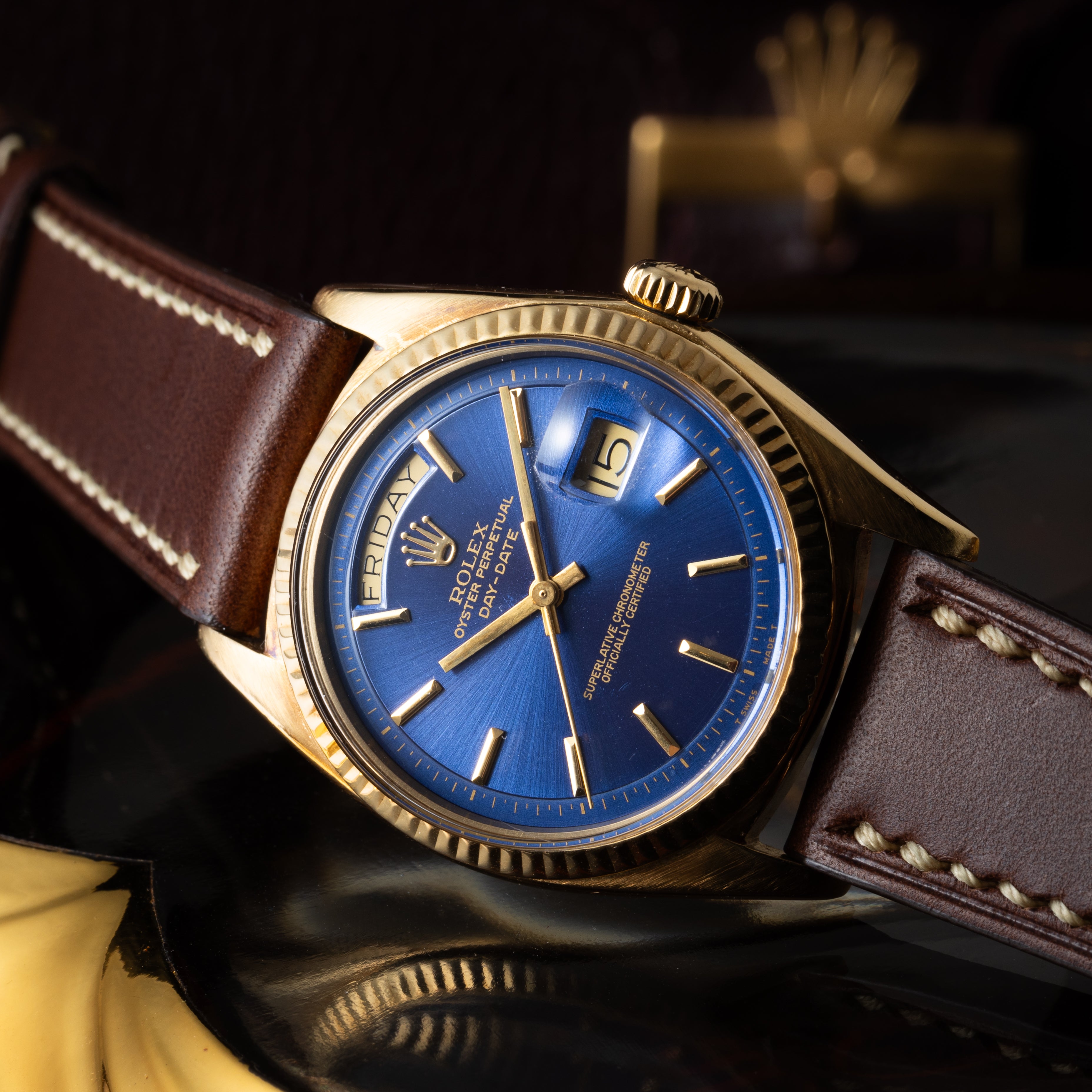 ロレックス デイデイト 1971年製 18KYG Ref.1803 箱付き