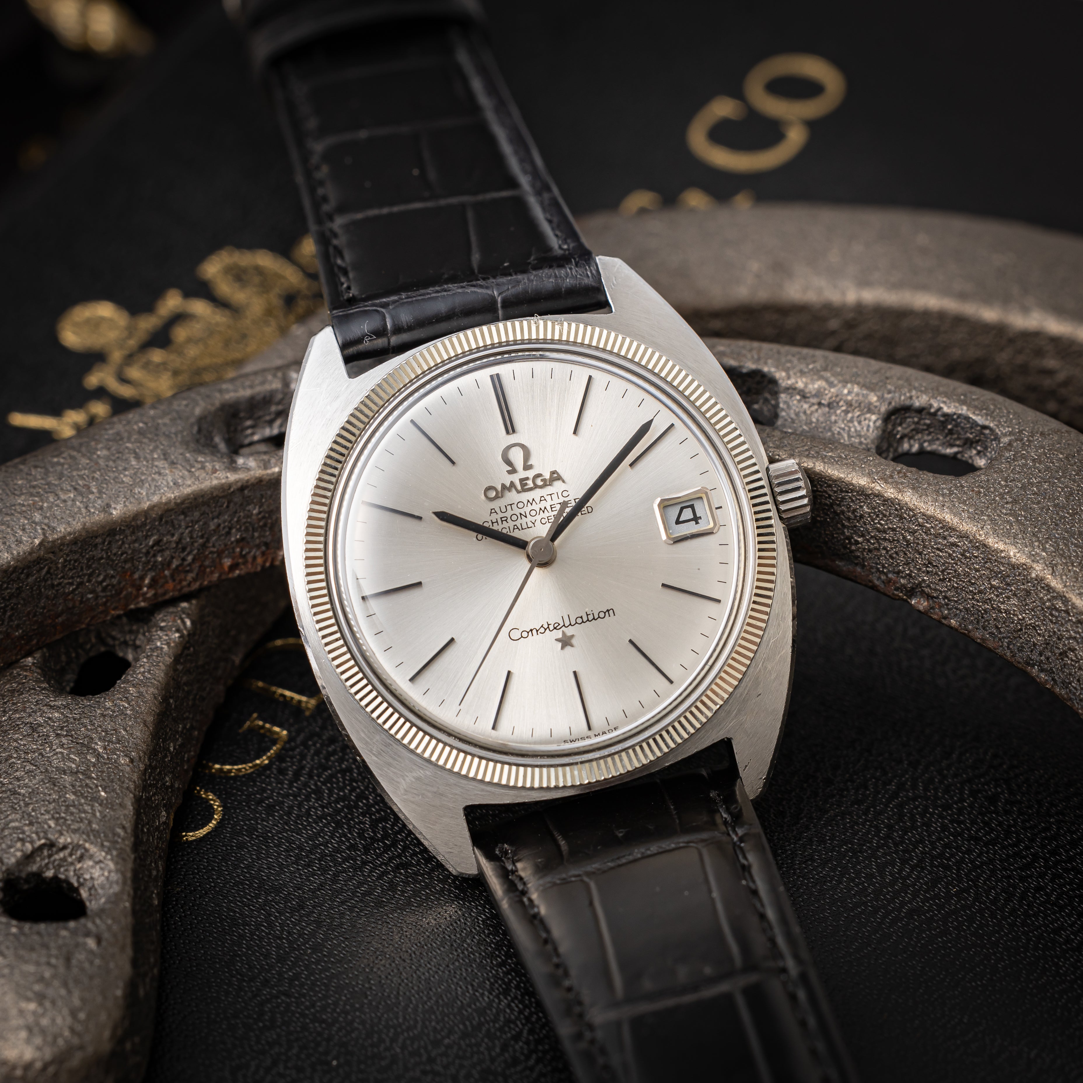 オメガ コンステレーション 1969年製 クロノメーター ジェンタ 前期 コインエッジベゼル 尾錠付き