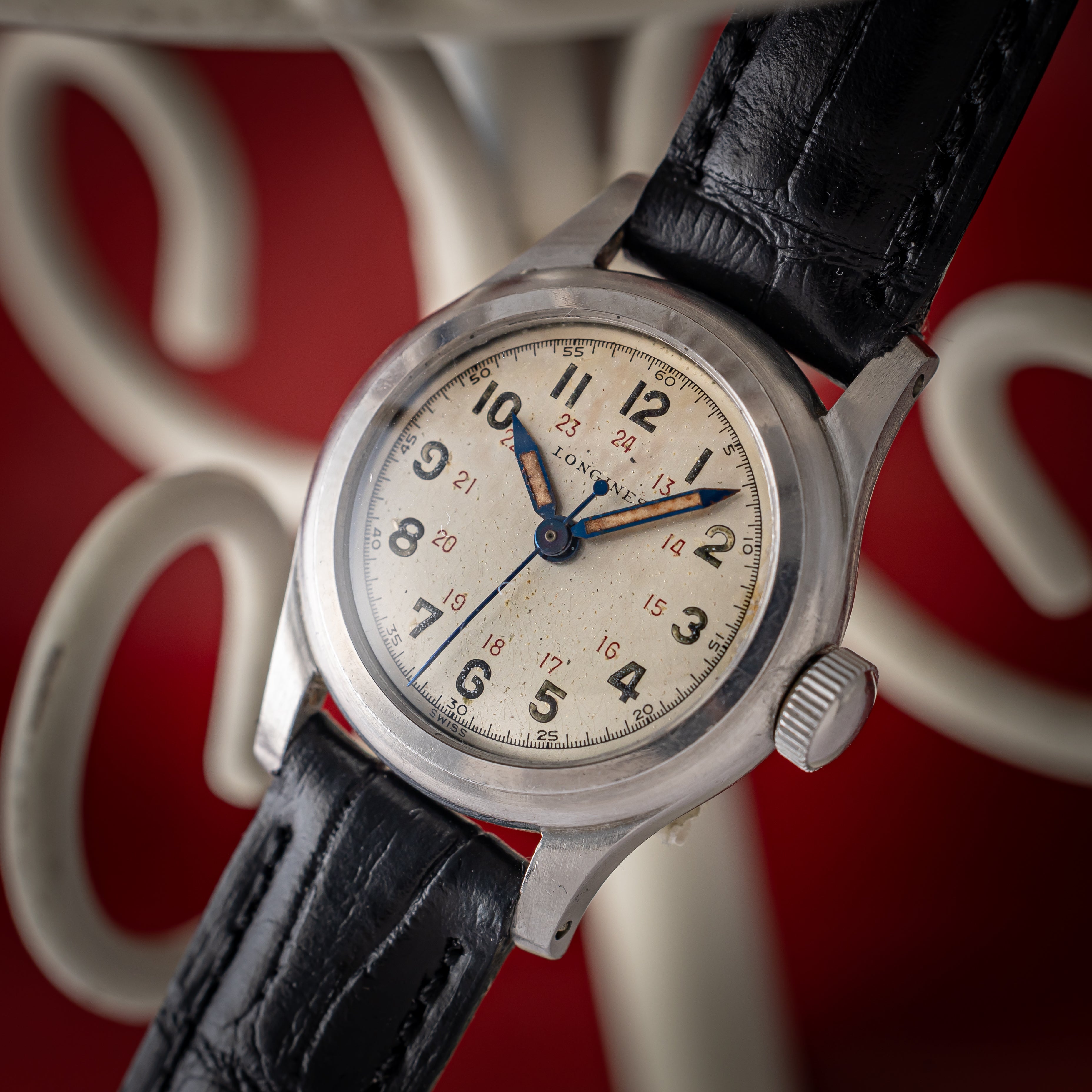 ロンジン レディース 手巻き アラビアダイヤル 1940年代 センターセコンド