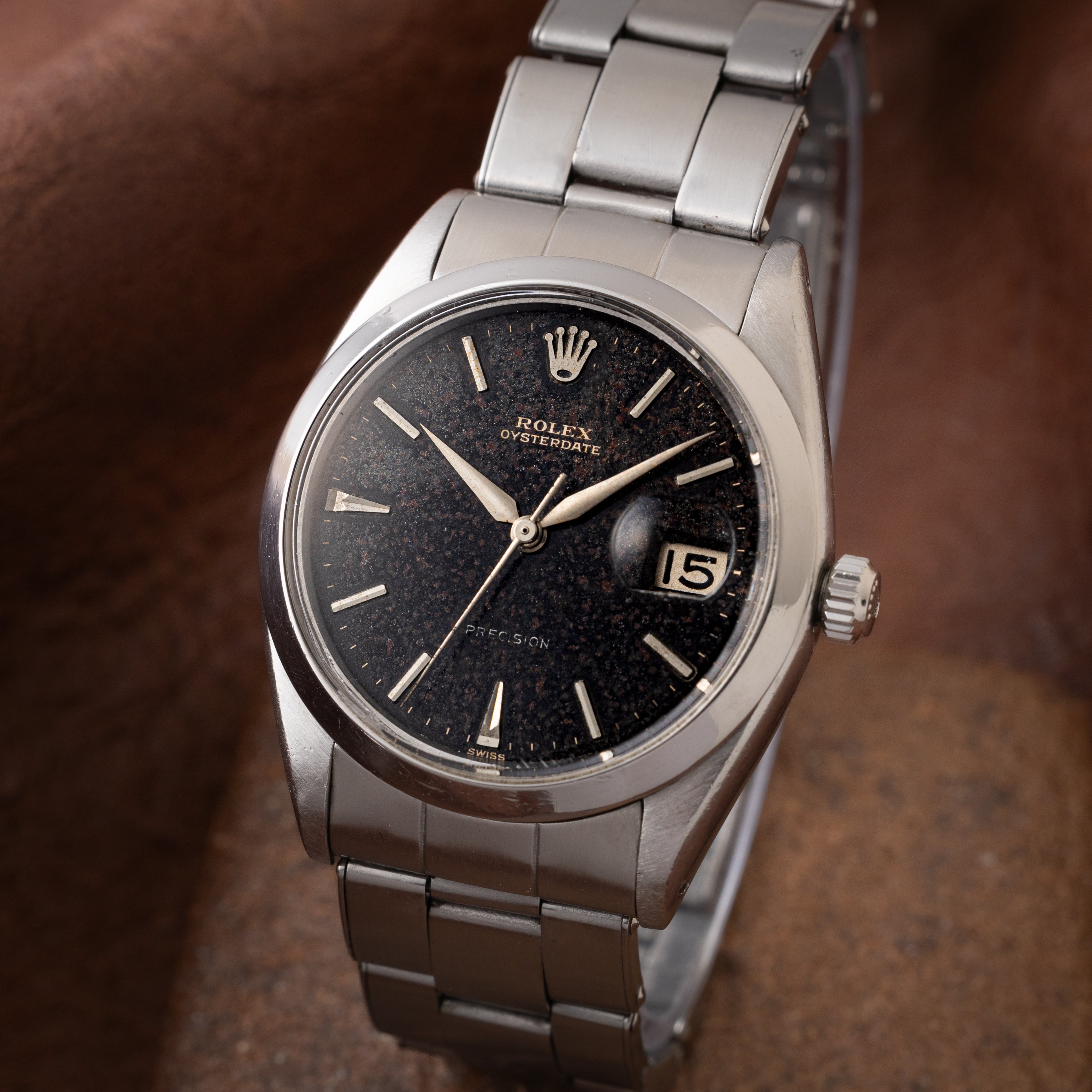 ロレックス 1961年製 オイスターデイト ブラックギルトダイヤル Ref.6694