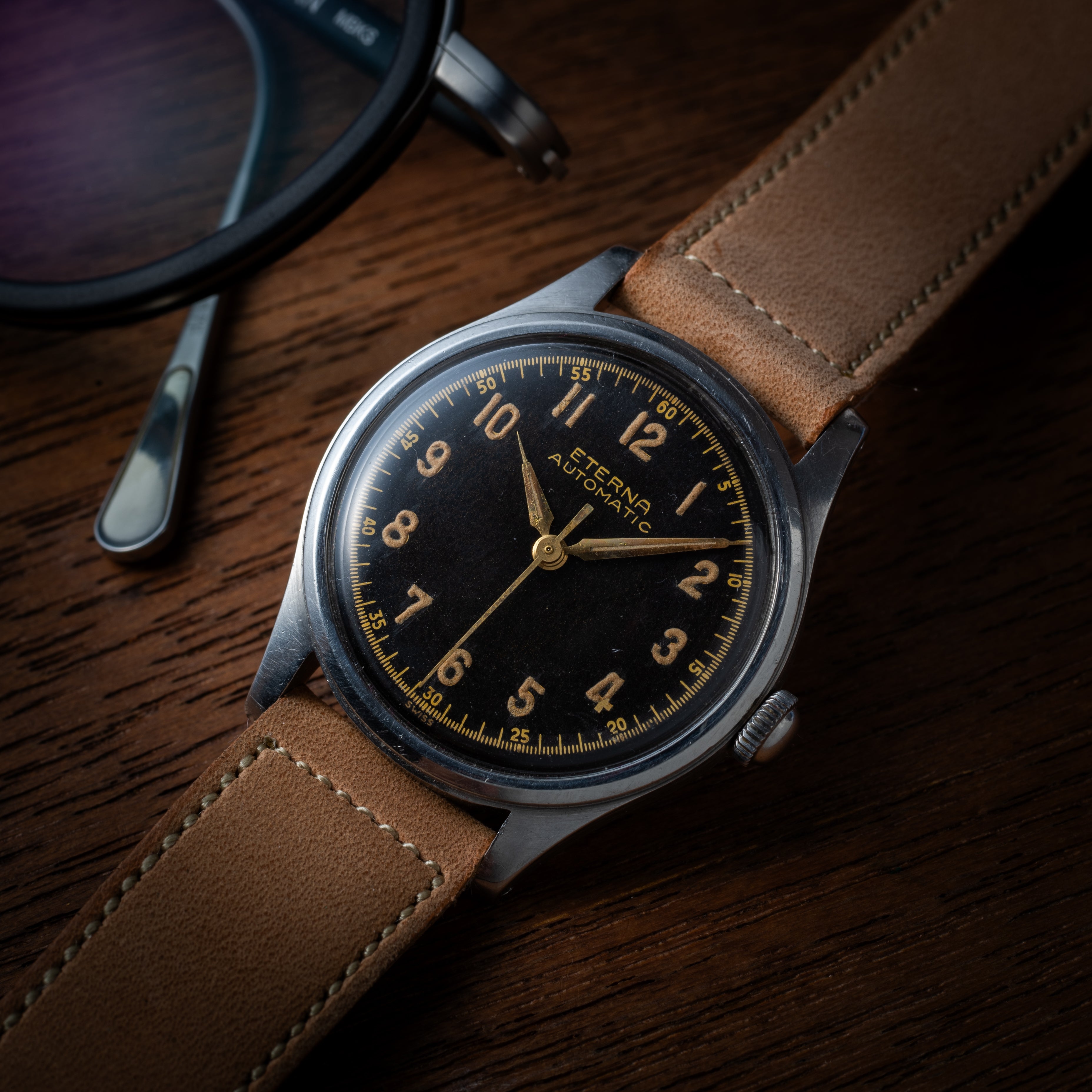 エテルナ ハーフローター ブラック 全アラビアダイヤル 1940年代