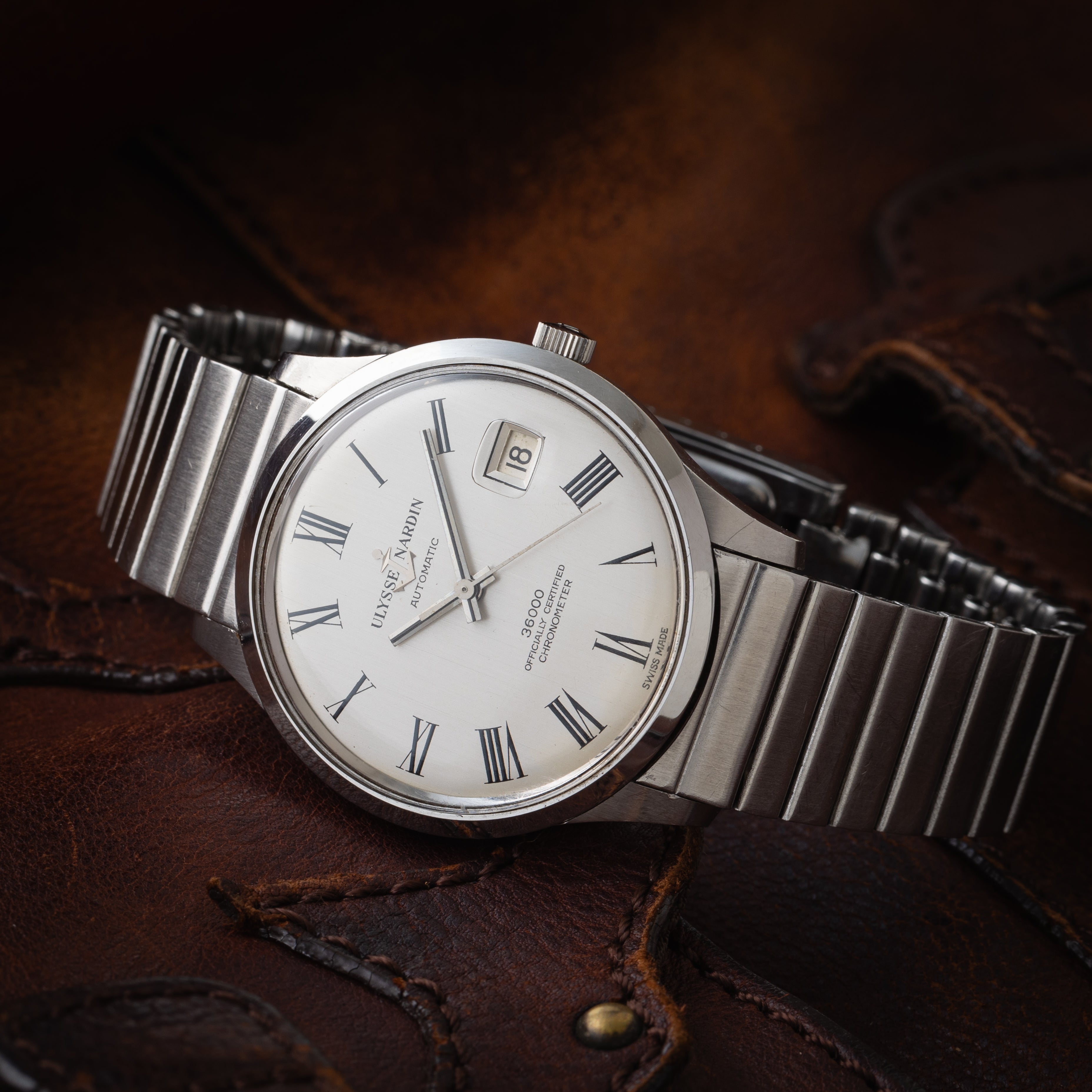 ユリスナルダン クロノメーター 10振動 1970年代 ブレス付き