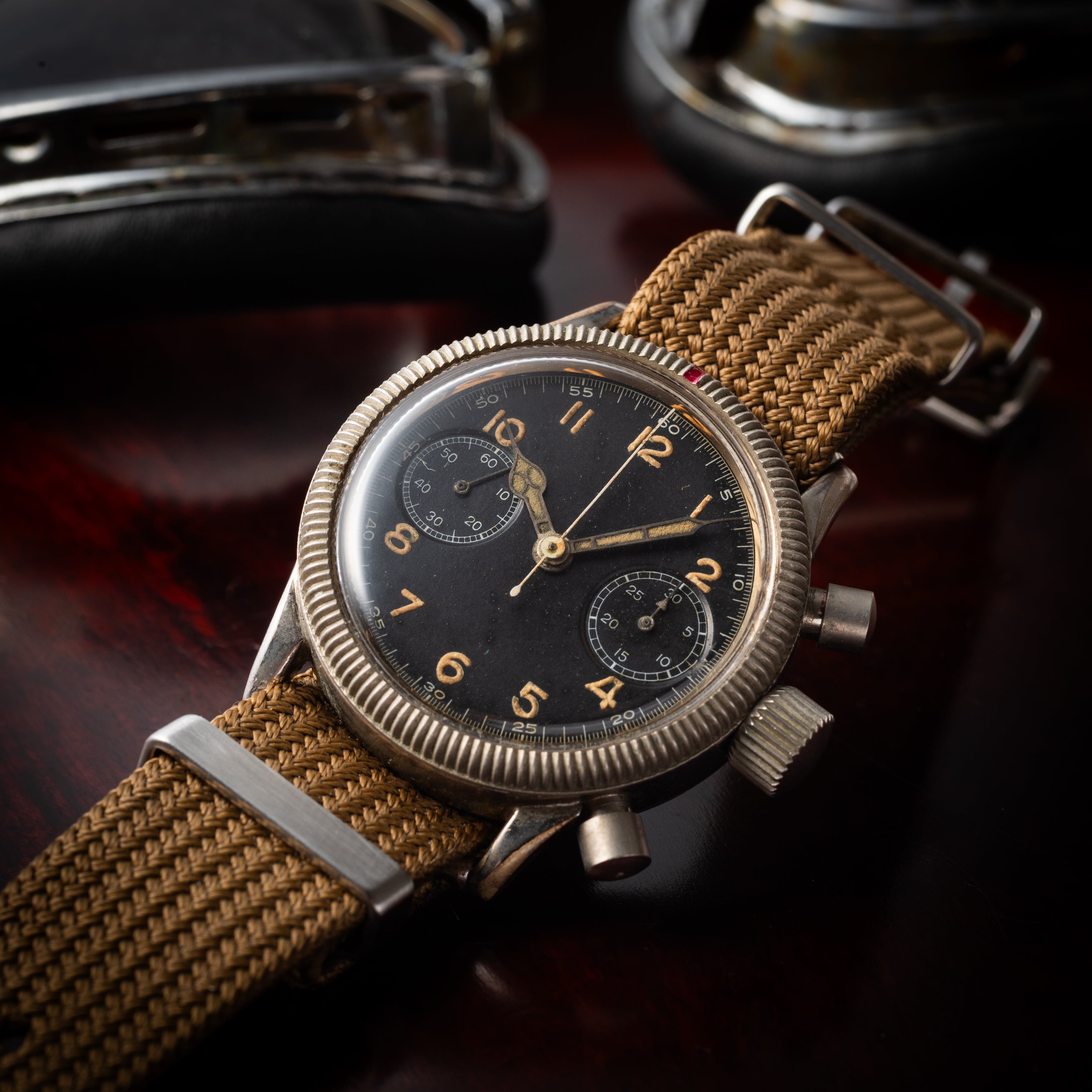 グラスヒュッテ チュチマ フリーガークロノ ドイツ空軍 手巻 Cal.59 1940年代製