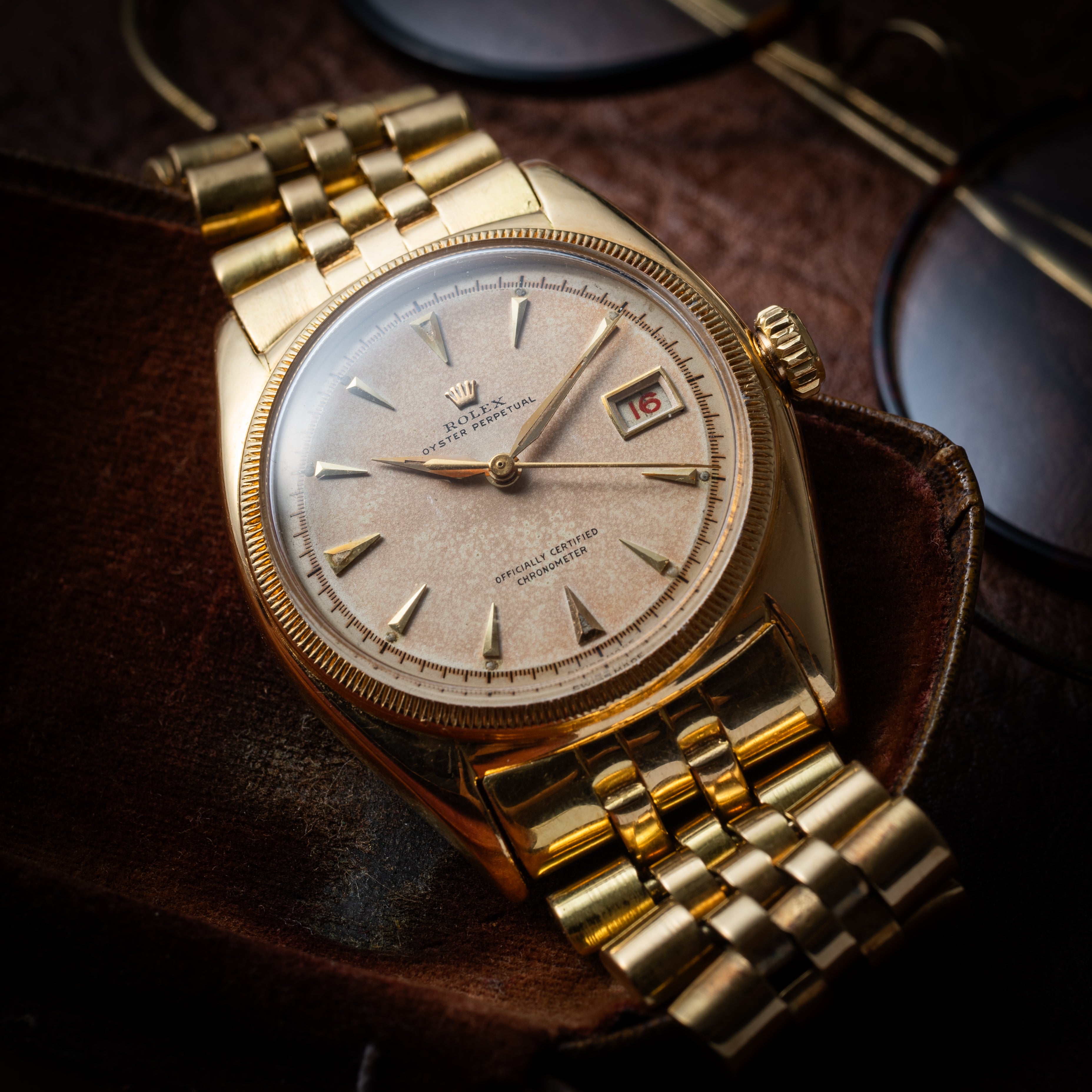 ロレックス オイスターパーペチュアルデイト Ref.6075 18KYG 1950年代