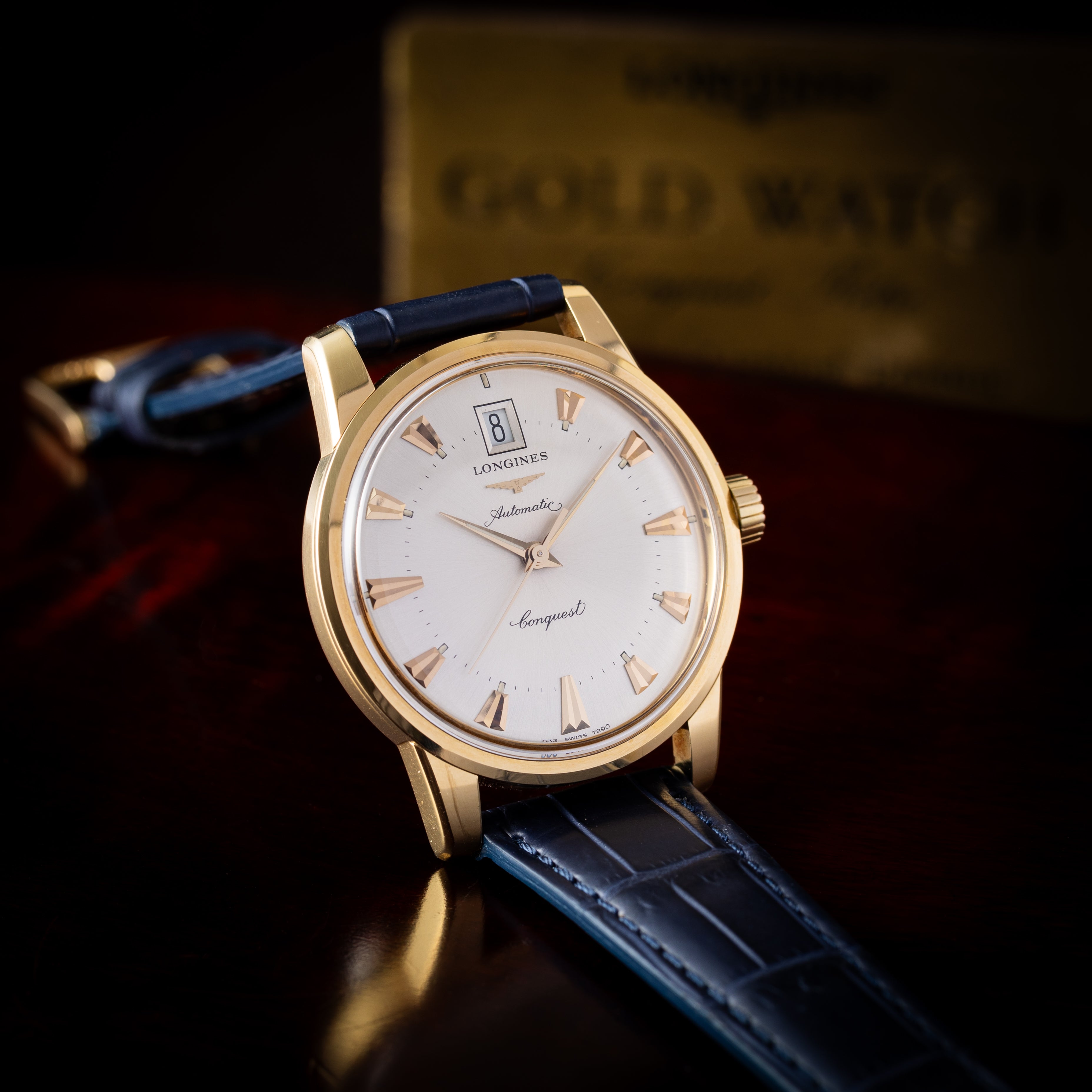 ロンジン コンクエスト復刻 18KYGモデル 1990年代製 1991年保証書 純正18金無垢尾錠