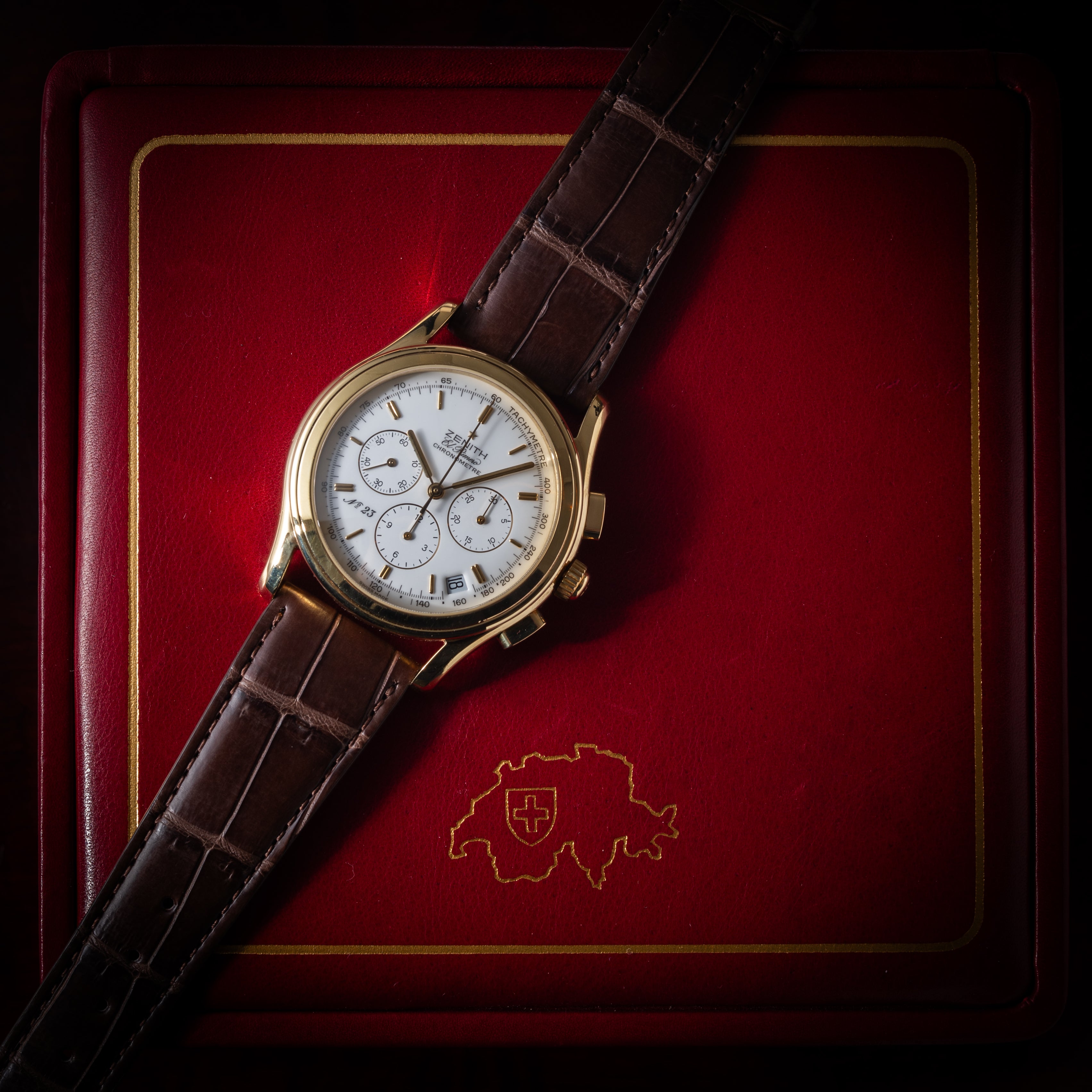 ゼニス エルプリメロ クロノメーター 1991年製 18KYG 箱、、ギャラ、クロノメーター証付き