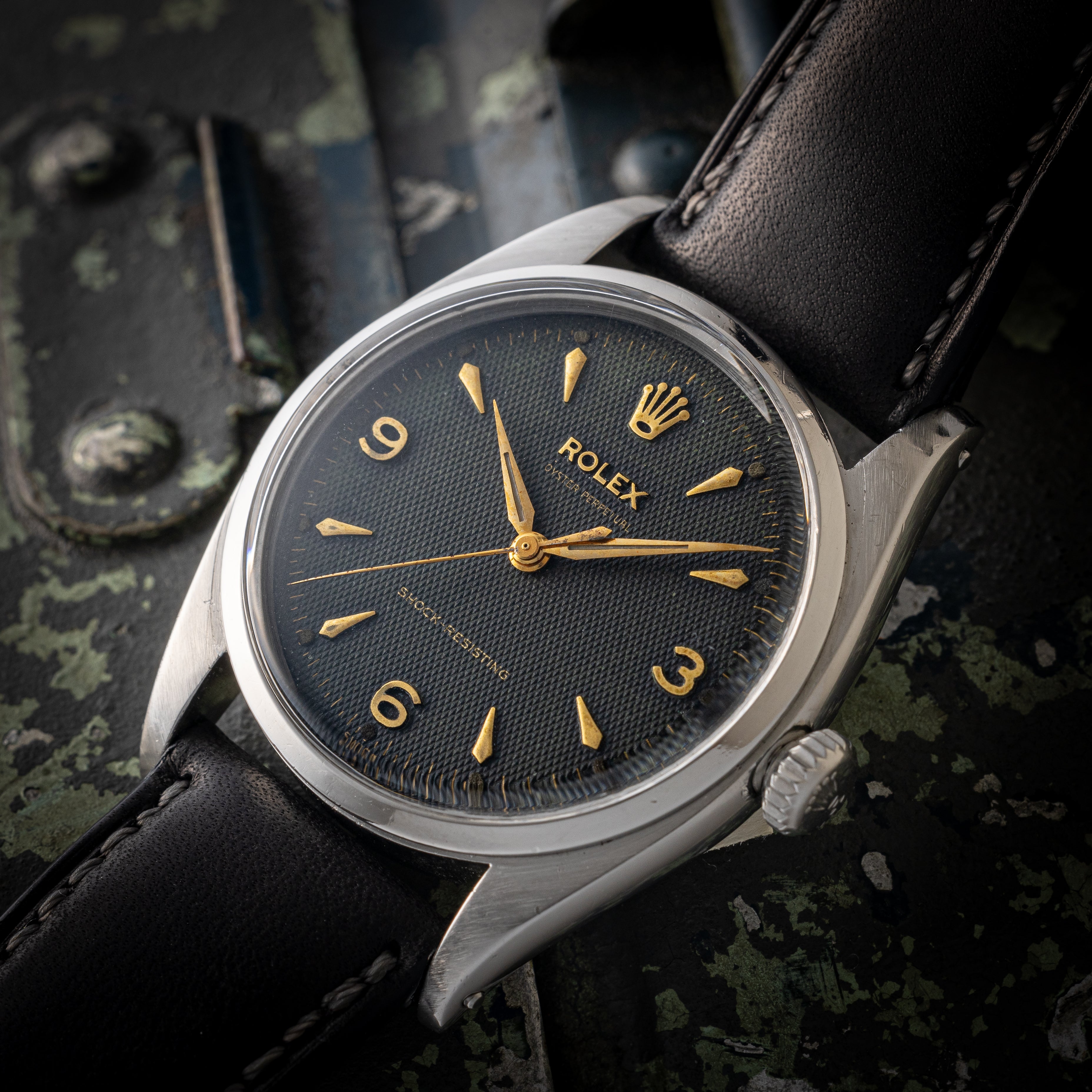 ロレックス 1954年製 ビックバブルバック Ref.6352 ブラックギョーシェダイヤル