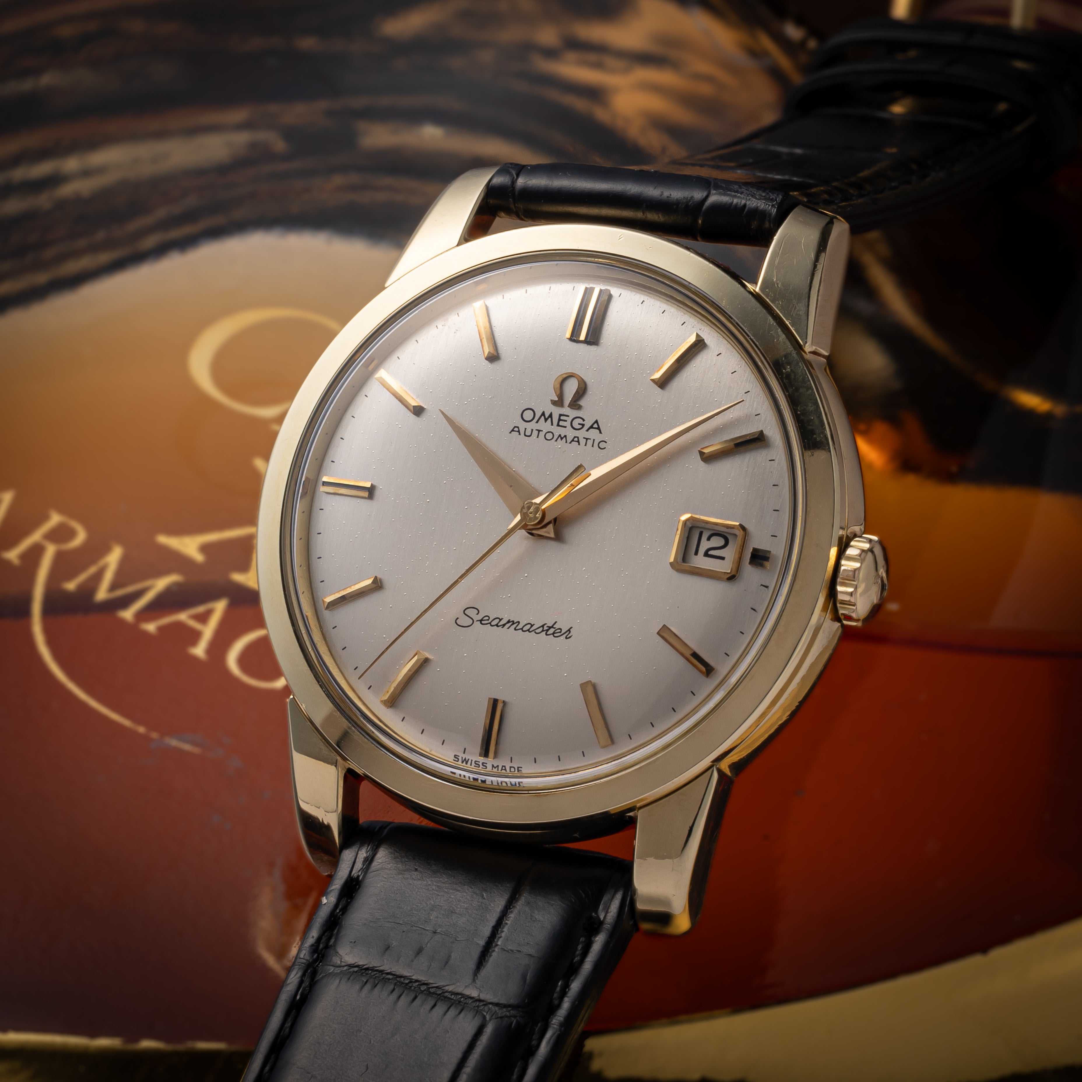 オメガ シーマスター トップゴールド 1963年製 Ref.166011 純正ベルト、尾錠付き