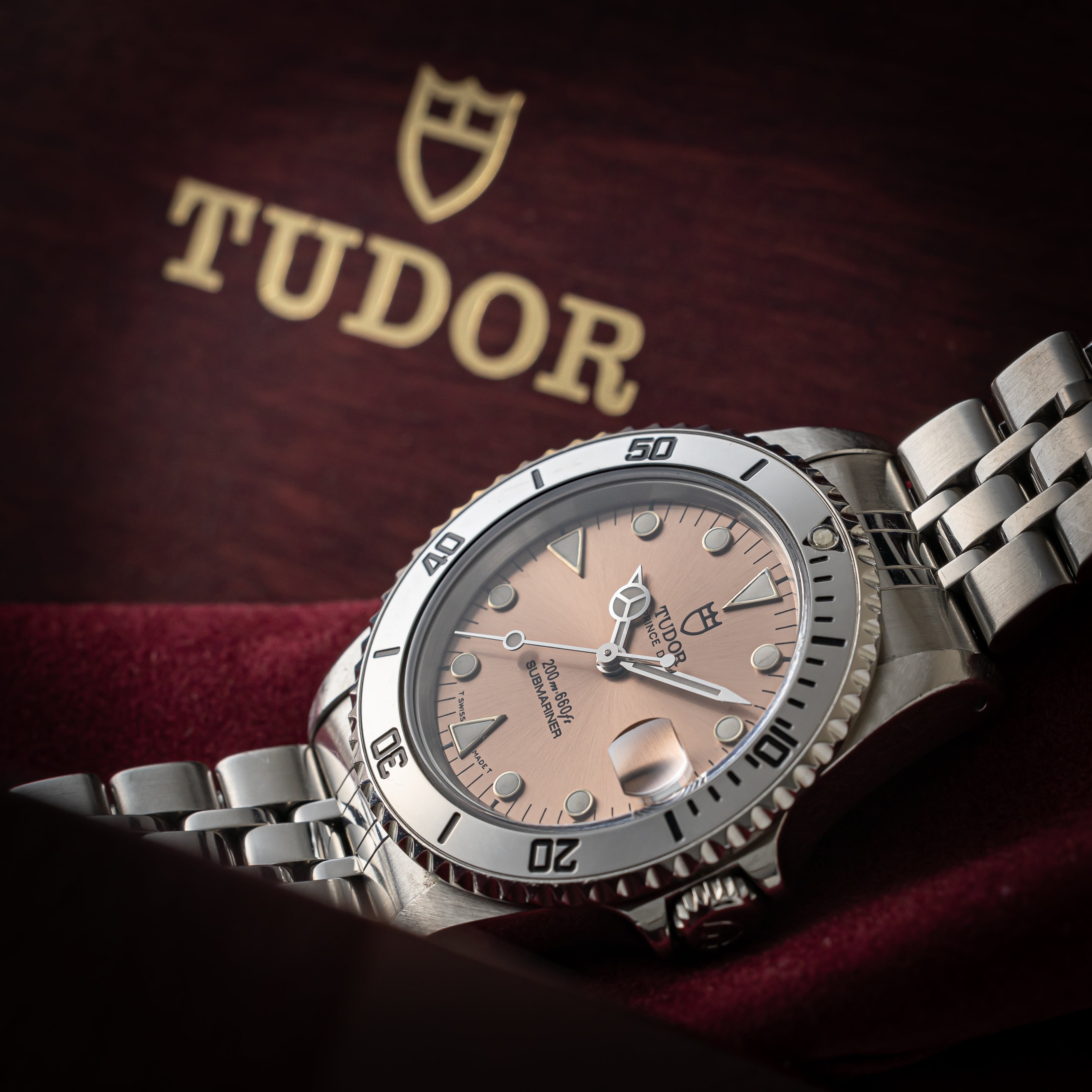 チューダー サブマリーナ プリンスデイト 1997年製 Ref.M75190A ピンクダイヤル 箱、ギャラ付き、サービス保証書付き