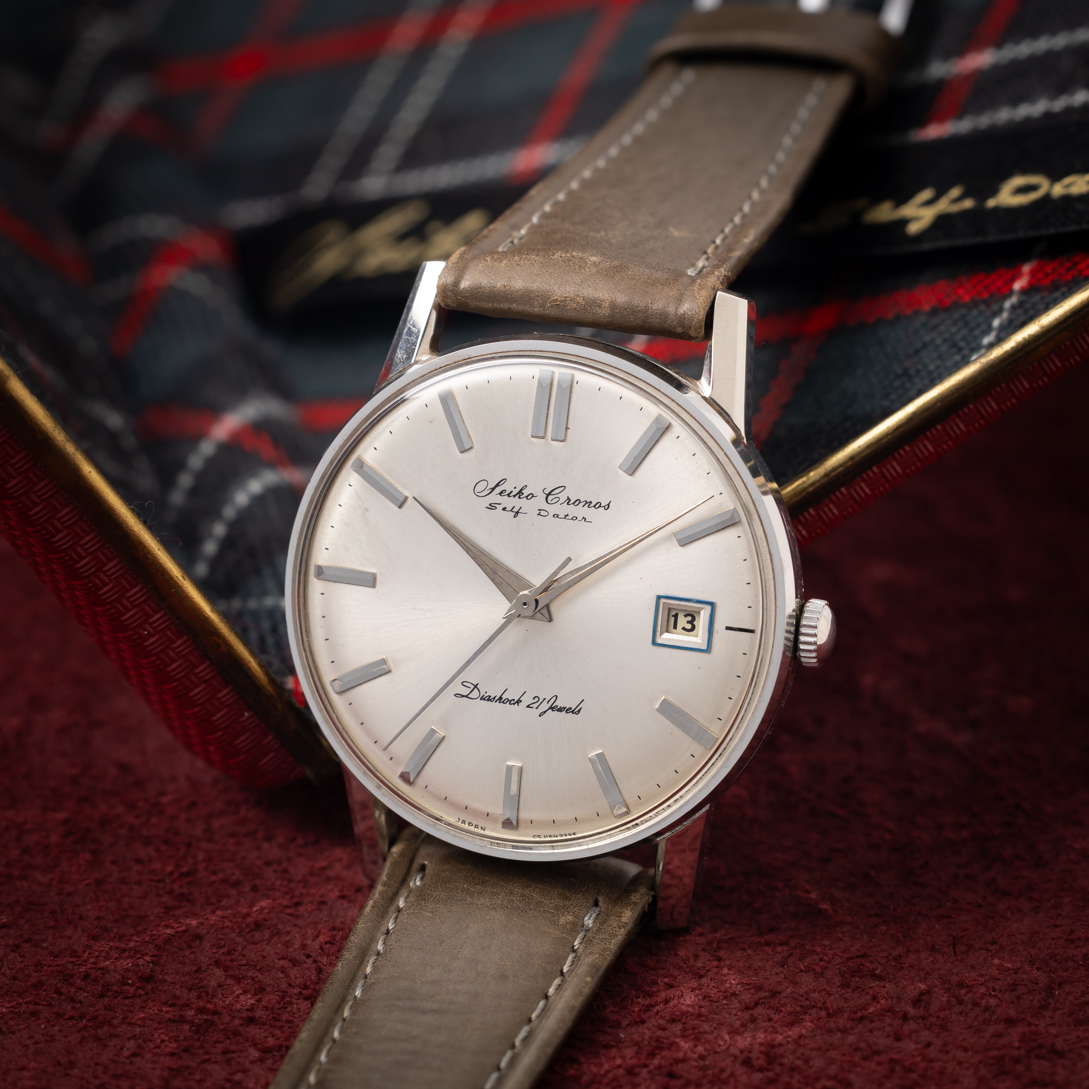 セイコー クロノス セルフデーター 1962年製 美品 箱、冊子、タグ付き