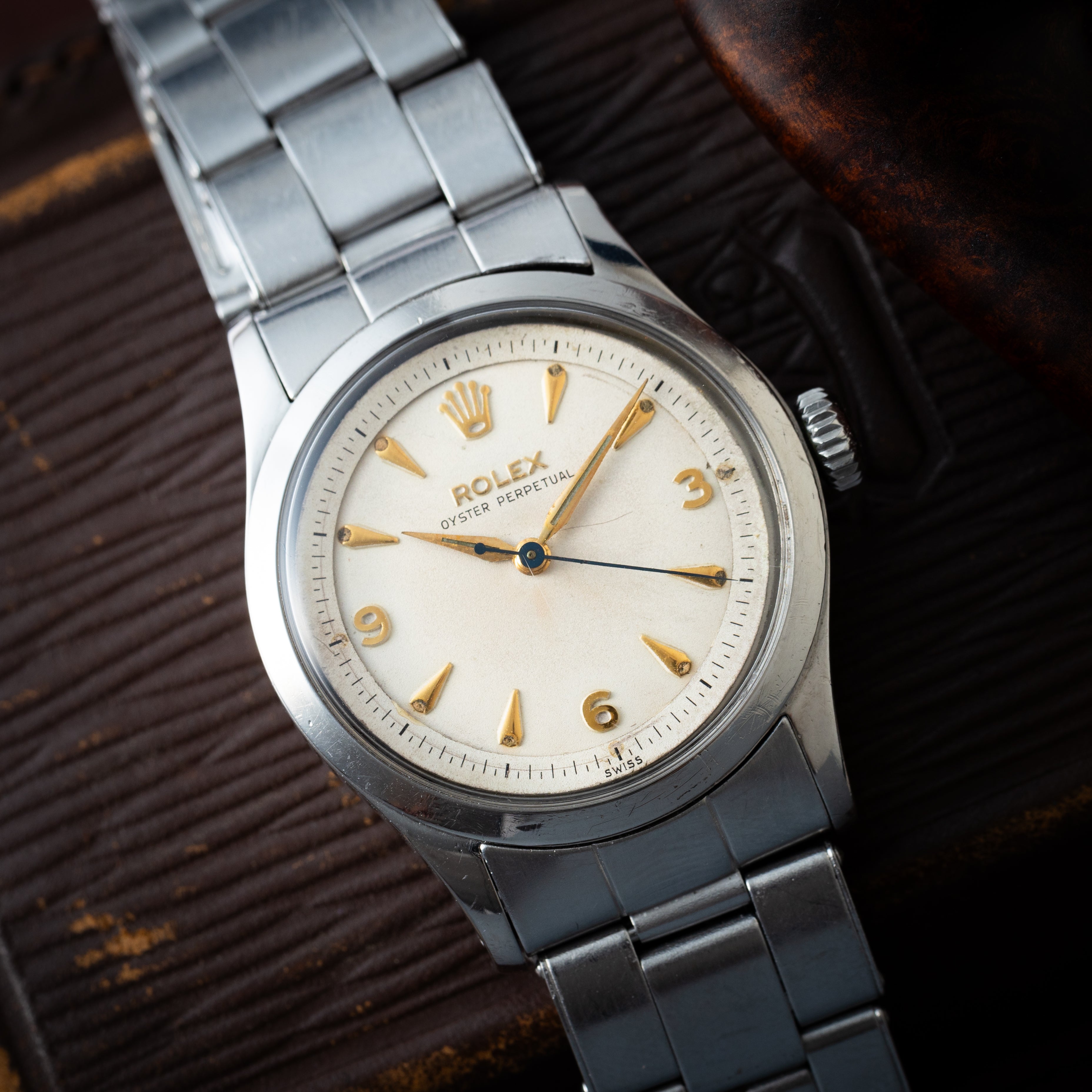ロレックス オイスターパーペチュアル セミバブルバック Ref.6332 1954年製 純正リベットブレス付き