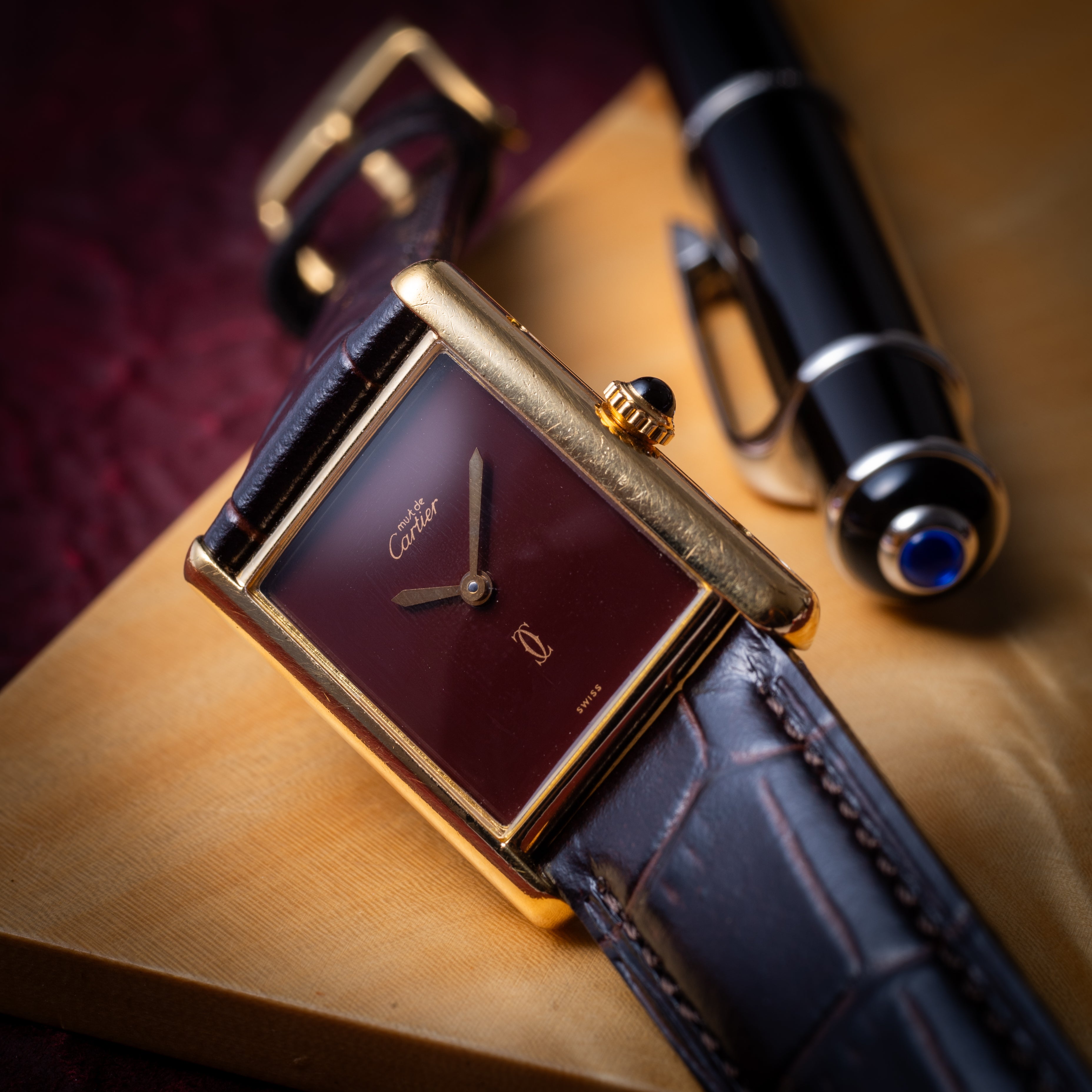 カルティエ マストタンク LMサイズ 1980年代製 ボルドーダイヤル