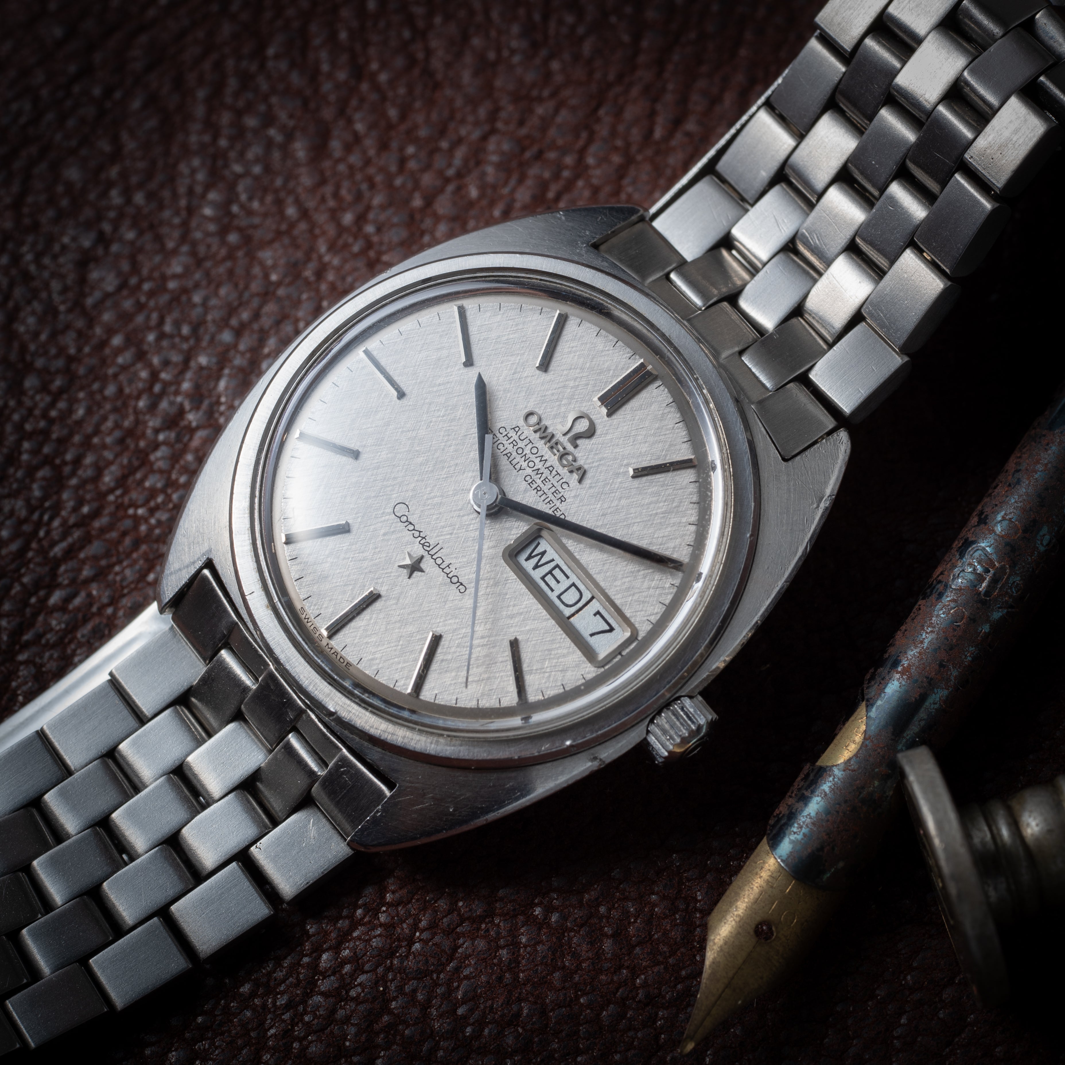 オメガ コンステレーション 1968年製 ジェンタ リネン(モザイク)ダイヤル ブレス付き