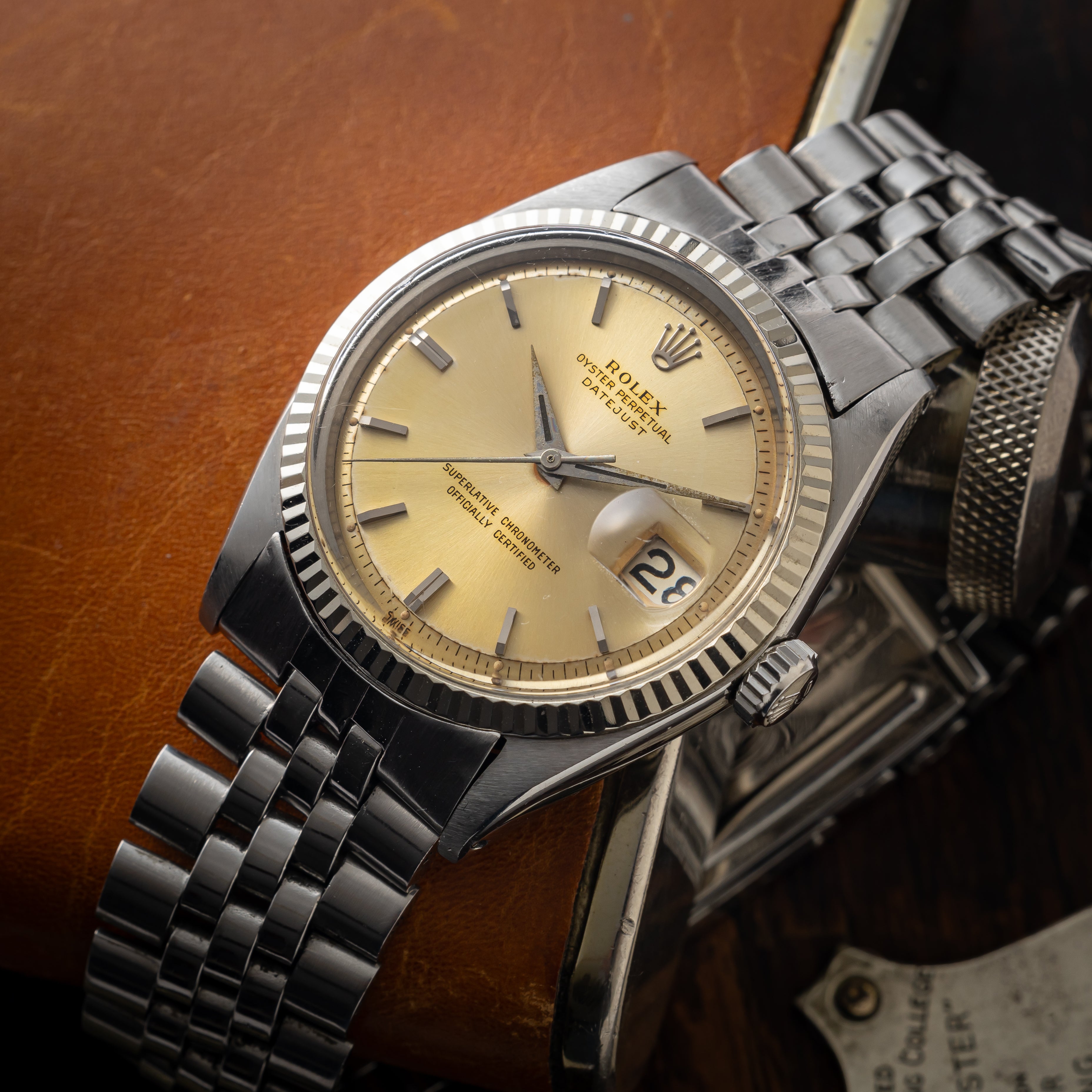 ロレックス デイトジャスト 1963年製 Ref.1601 WGベゼル ドーフィンハンド