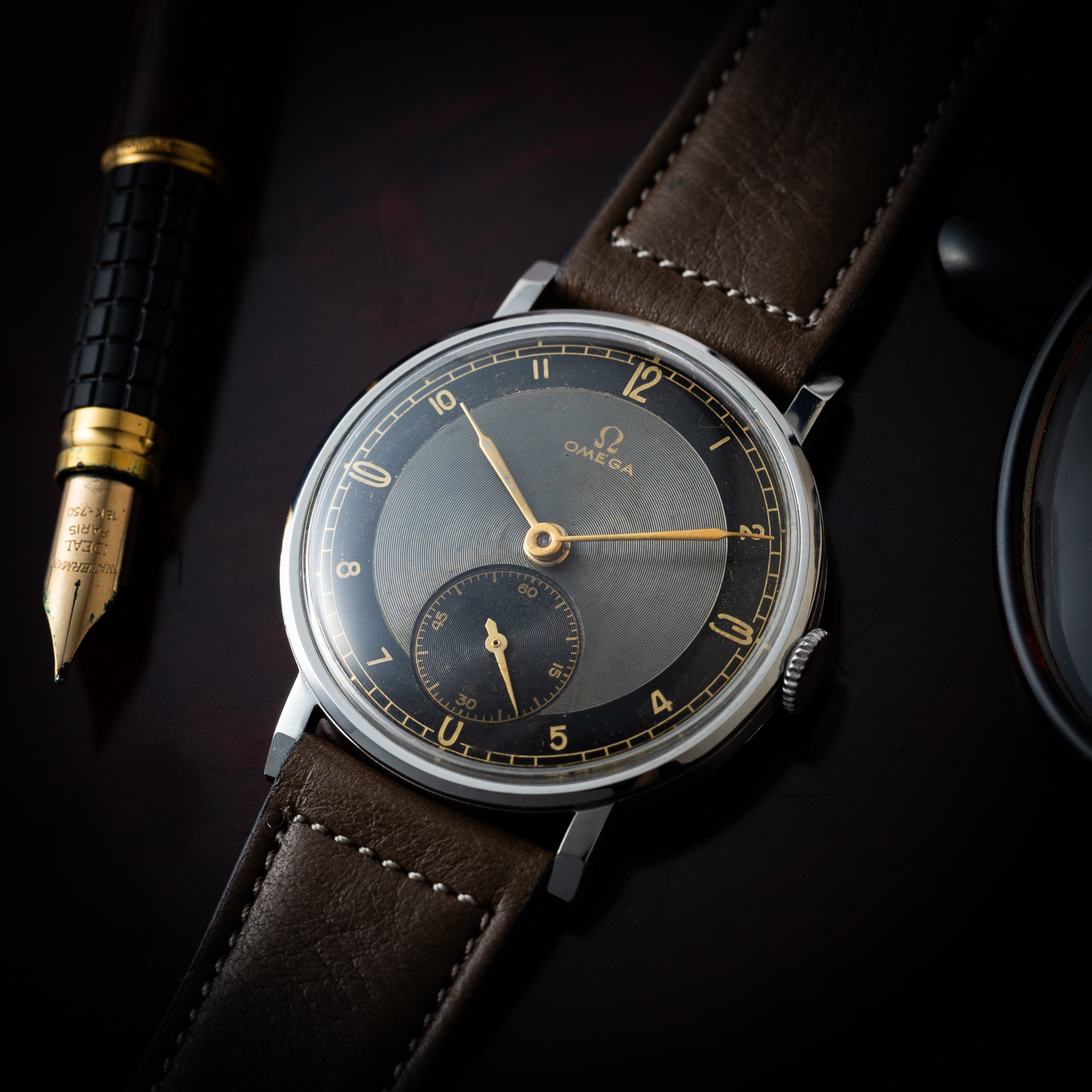 オメガ 30mmキャリバー 1939年製 ラージケース Cal.30 手巻き オリジナルツートンダイヤル