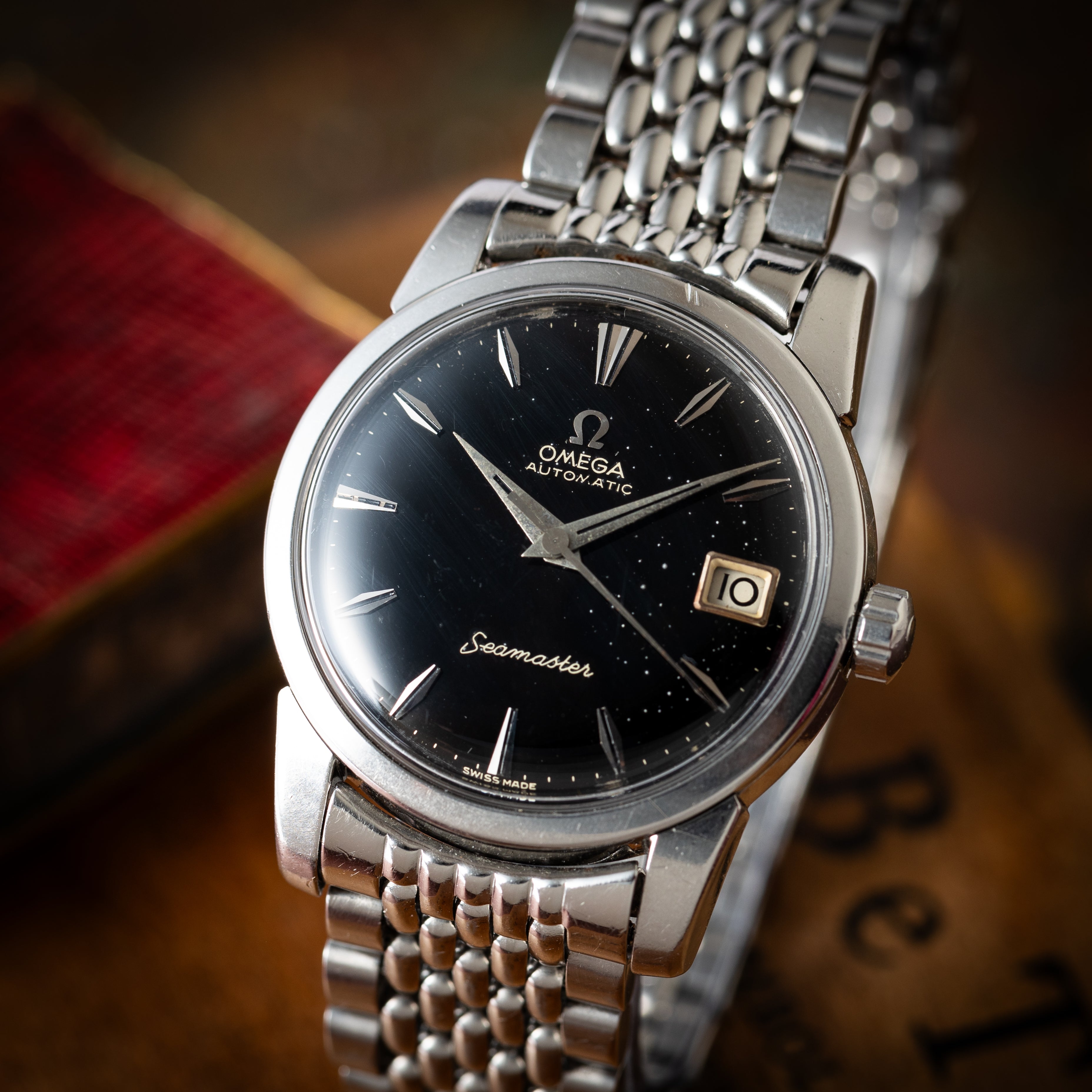 オメガ シーマスター 1958年製 オリジナルブラックギルドダイヤル Ref.2849 箱付き 純正ブレス