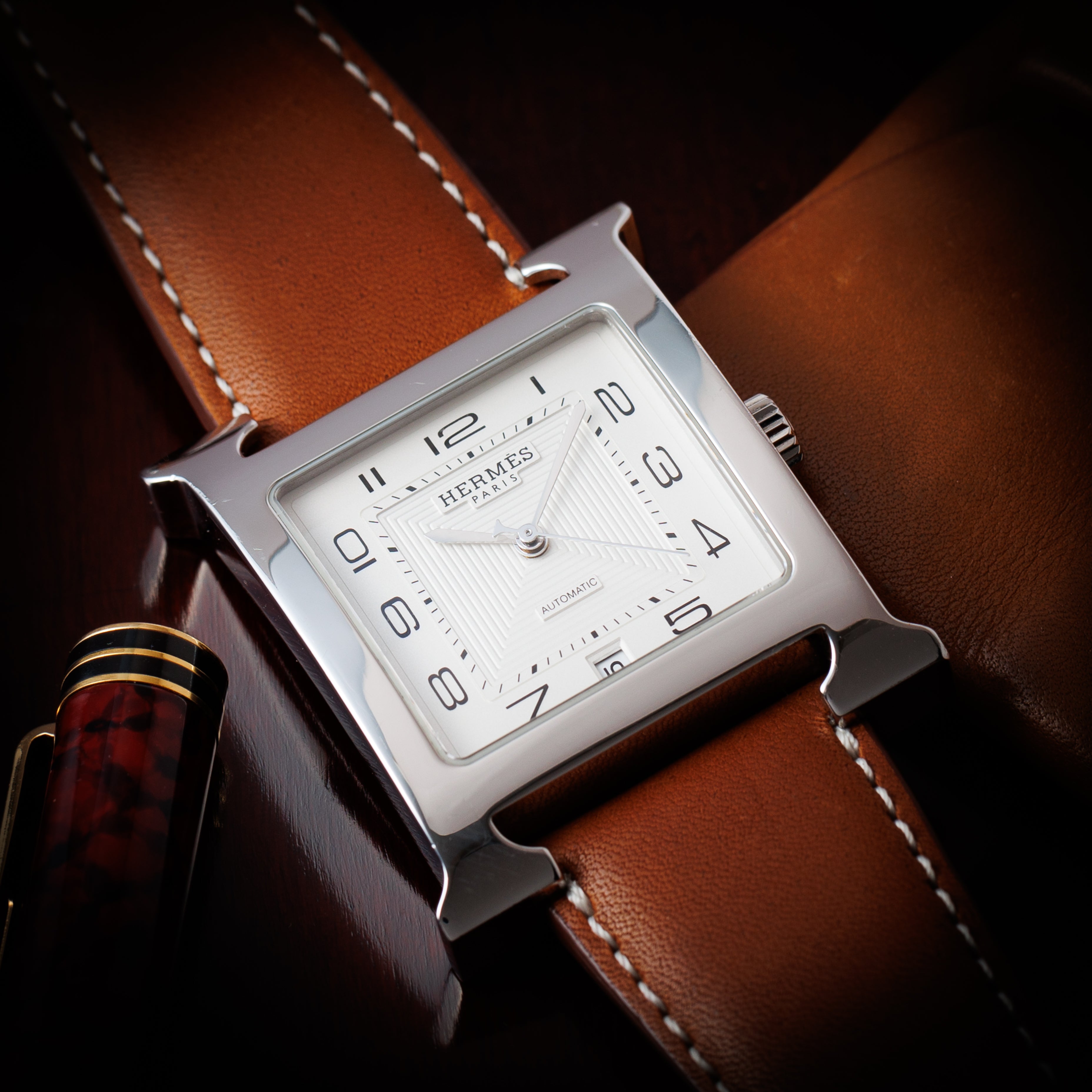 エルメス Ｈウォッチ 1990年代製 Ref.HH2.810 純正Dバックル付き