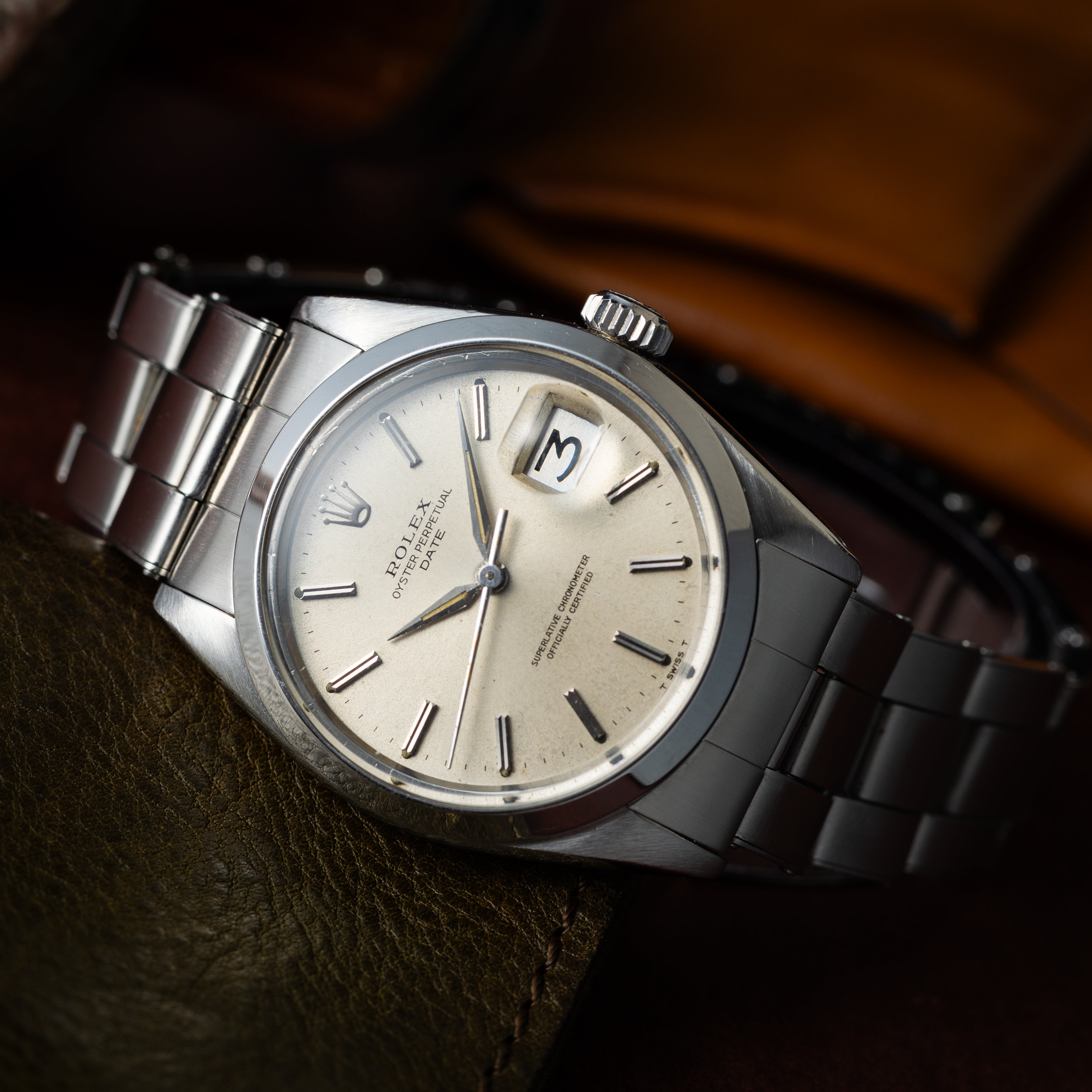 ロレックス オイスターパーペチュアルデイト 1966年製 Ref.1500 シルバーダイヤル アルファハンド